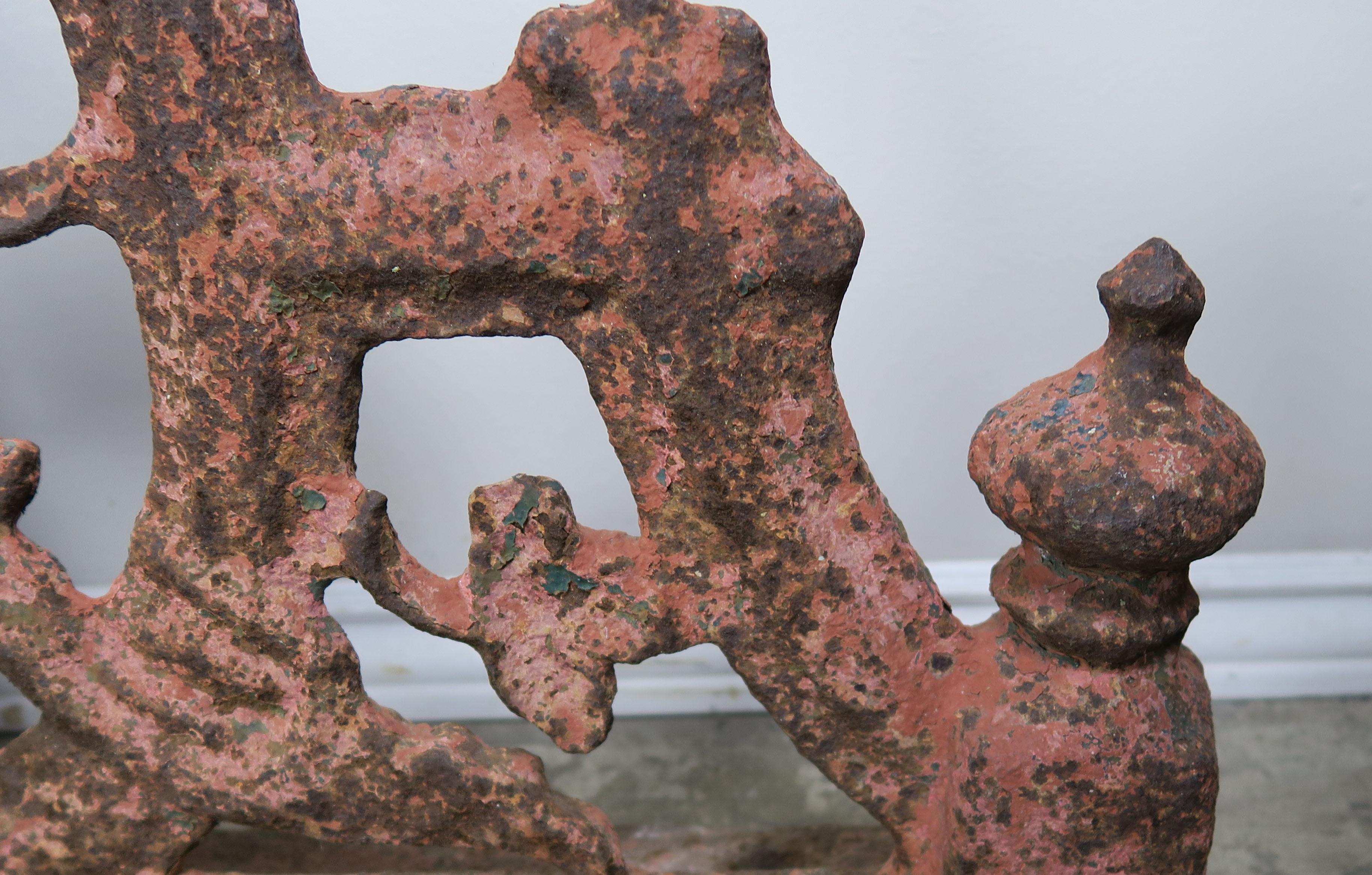 Pair of 19th Century American Painted Cast Iron Architectural Brackets 