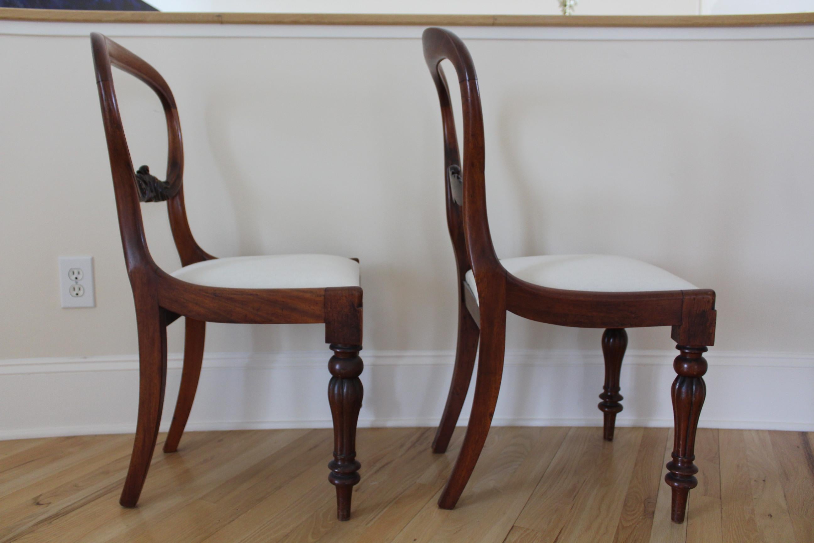 Pair of 19th Century Balloon Back Mahogany Side Chairs For Sale 5