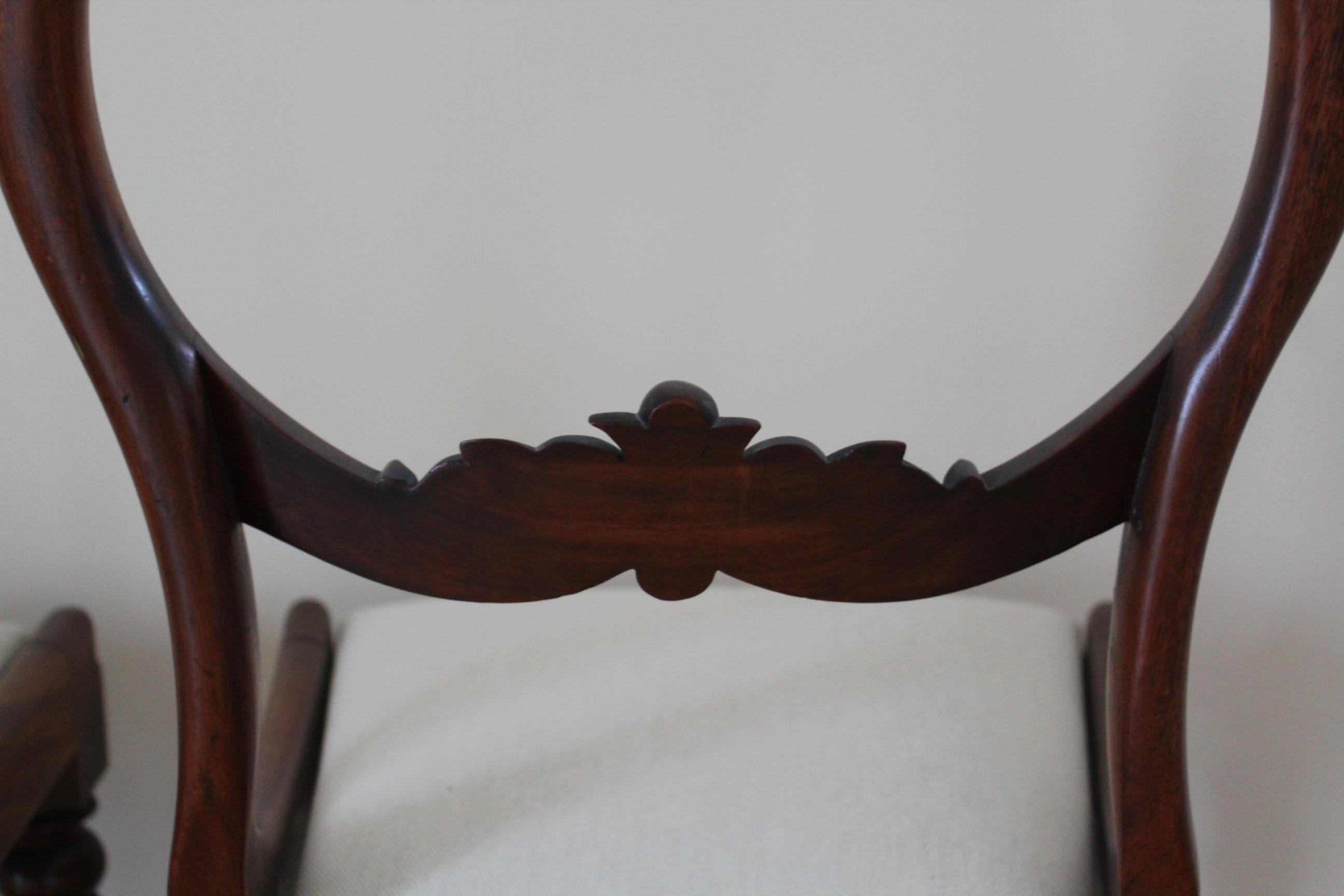 Regency Pair of 19th Century Balloon Back Mahogany Side Chairs For Sale