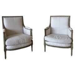 Pair of 19th C Bergeres Chairs