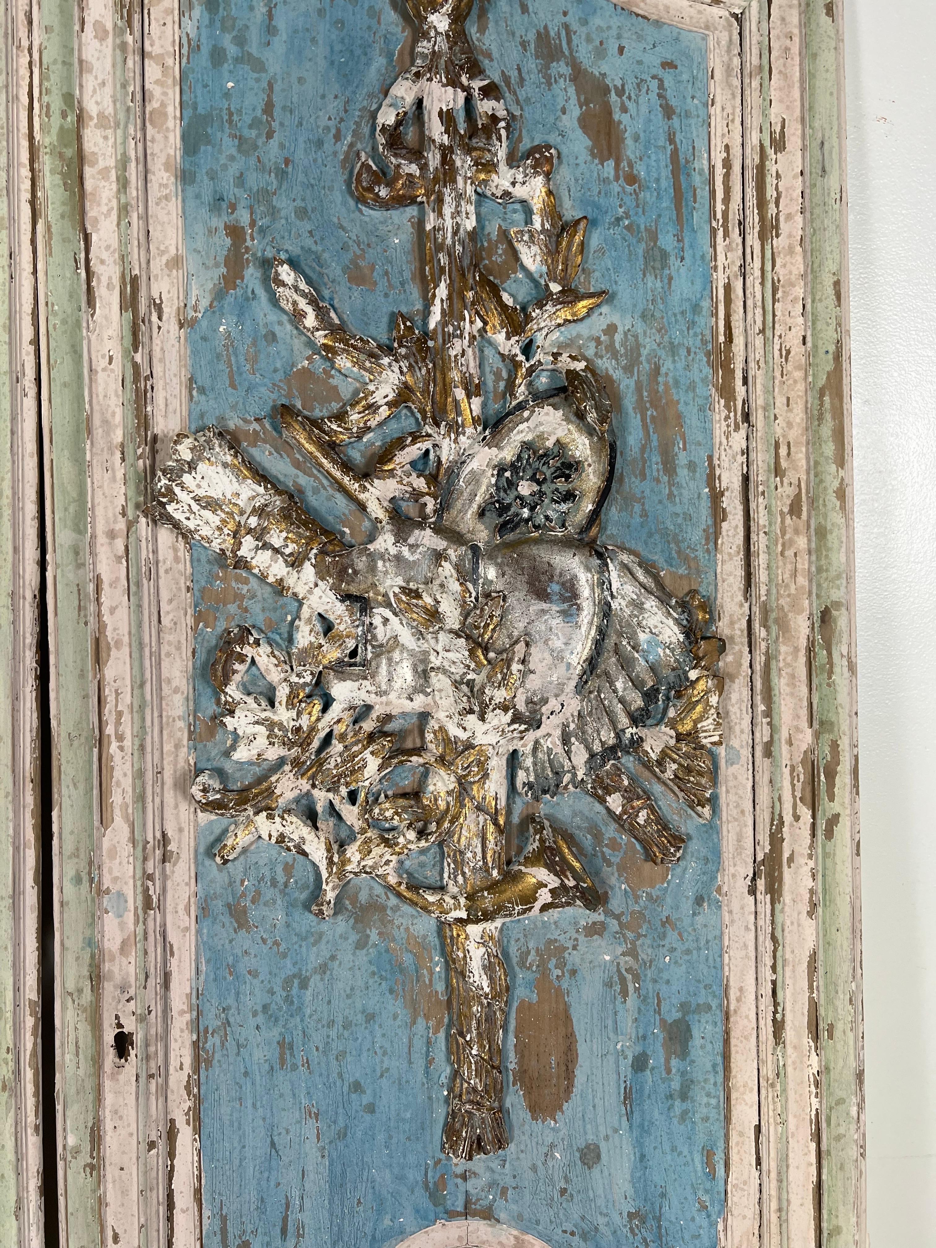 Pair of 19th C. Carved & Painted Doors 4