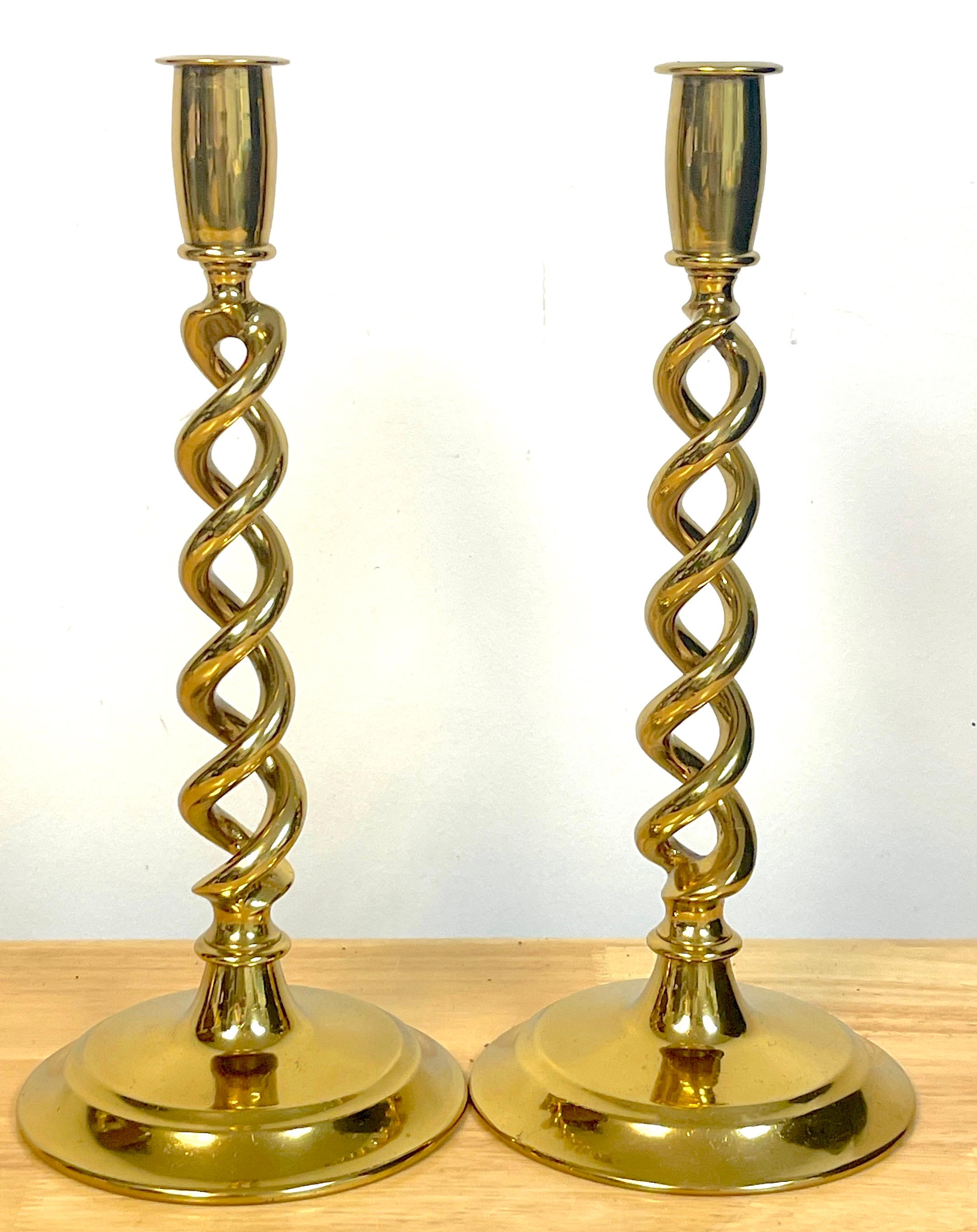 Pair of 19th C English Brass Barley Twist Candlesticks at 1stDibs barley twist brass candlesticks