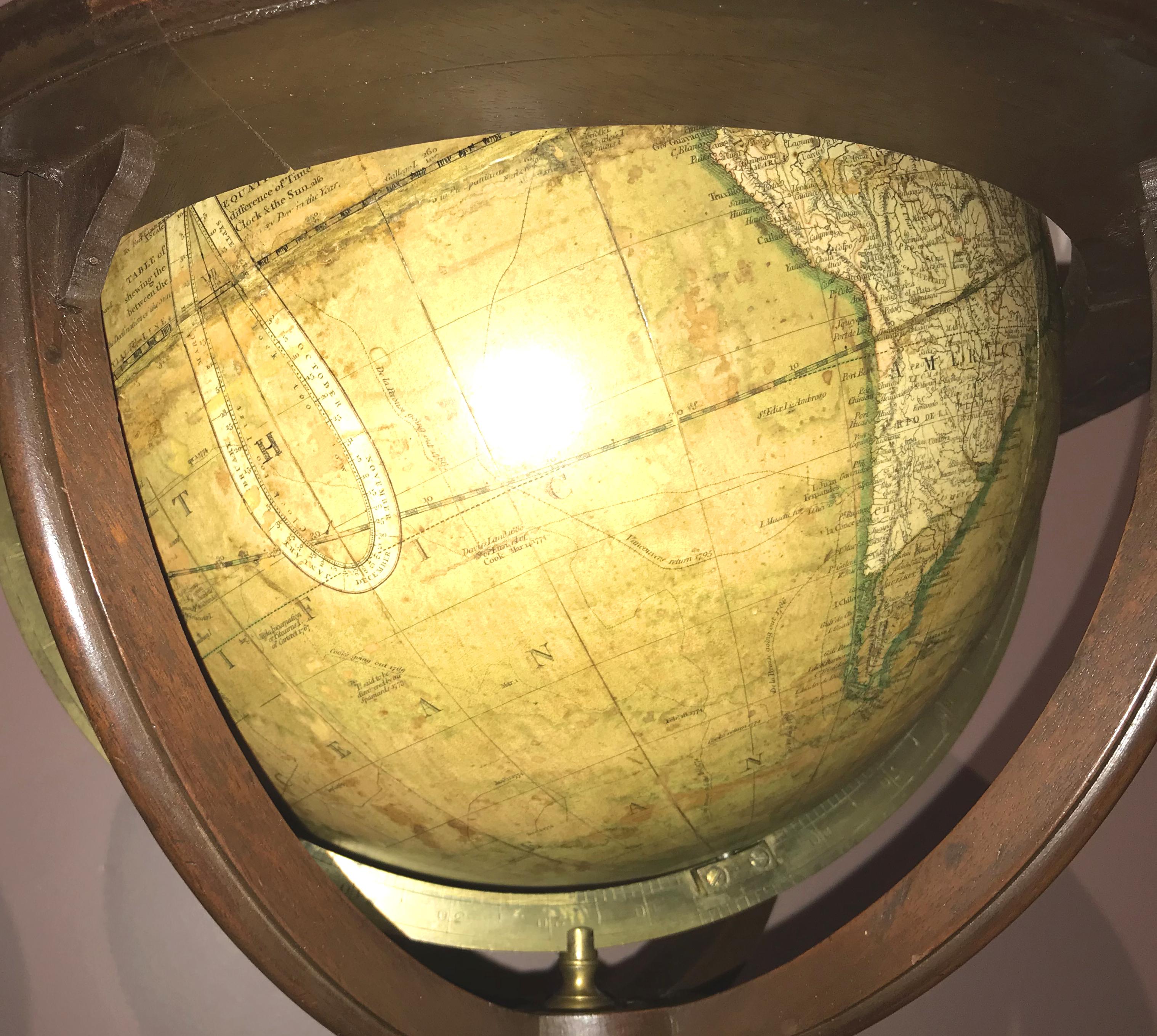 Paire de globes de table célestes/terrestres anglais J & W Cary du 19ème siècle en vente 4