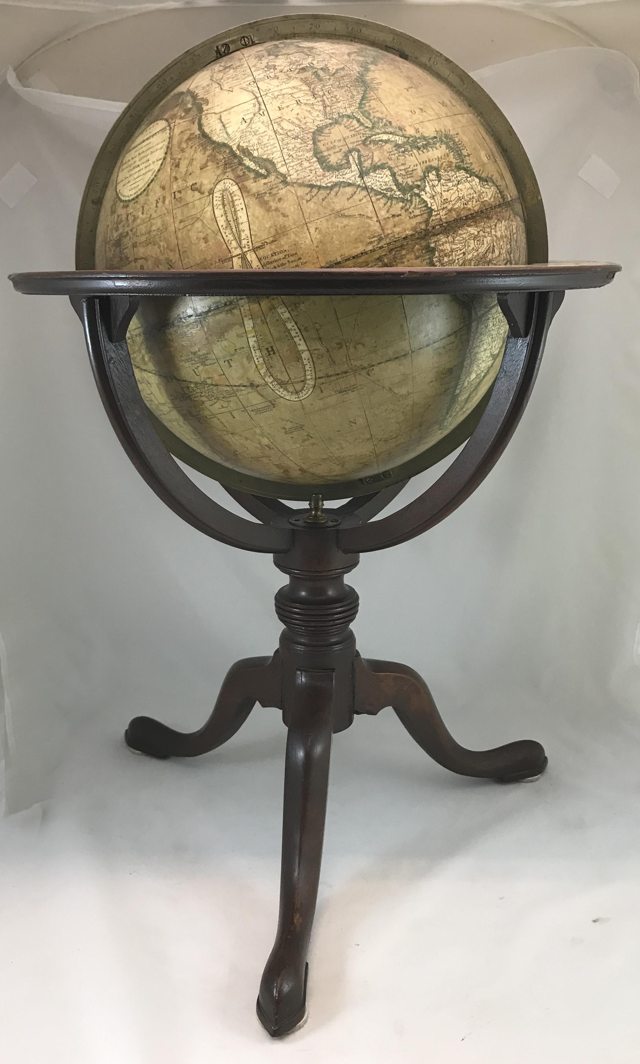 Anglais Paire de globes de table célestes/terrestres anglais J & W Cary du 19ème siècle en vente