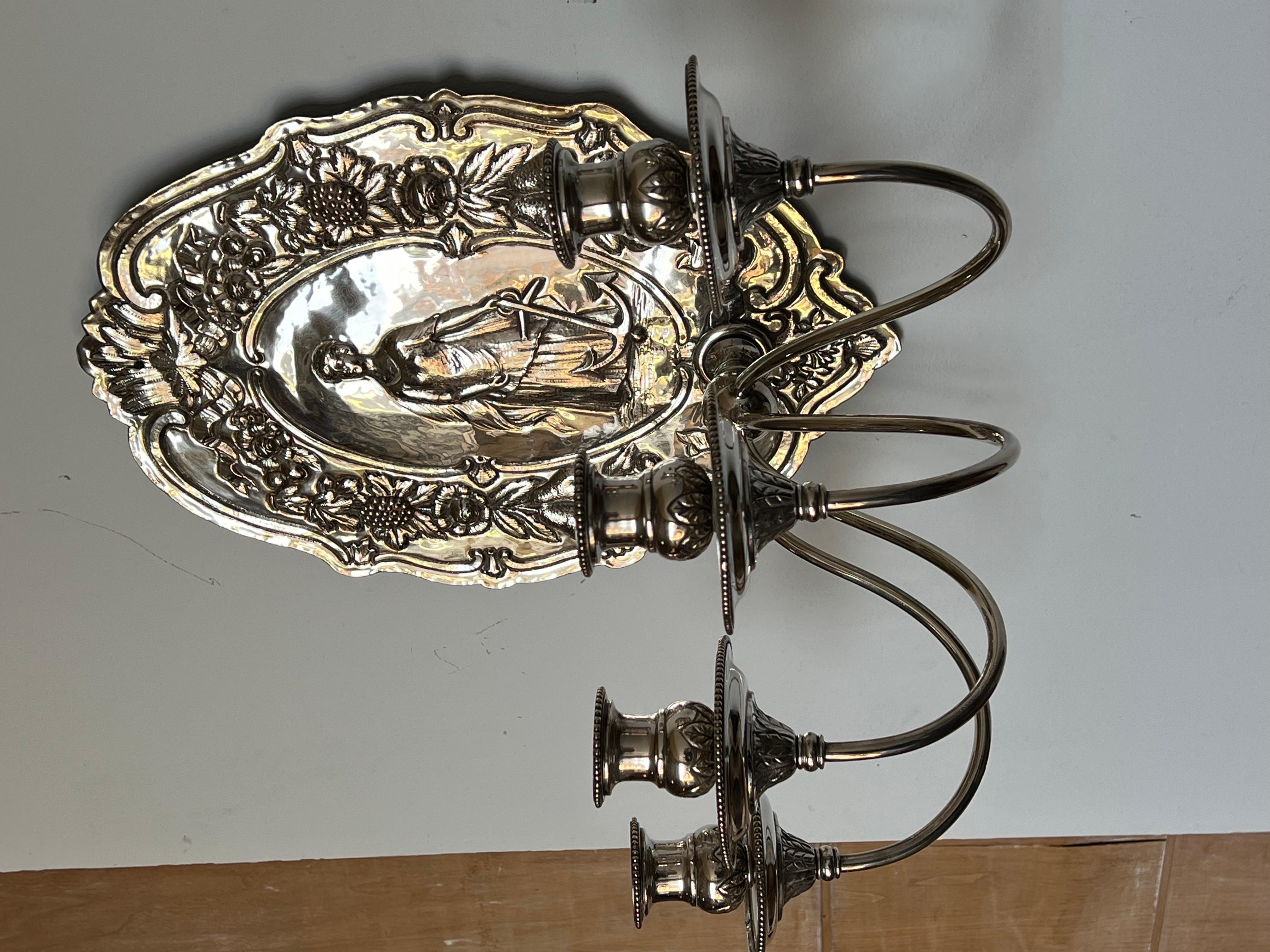 Pair of 19th C. English Silvered Sconces For Sale 8