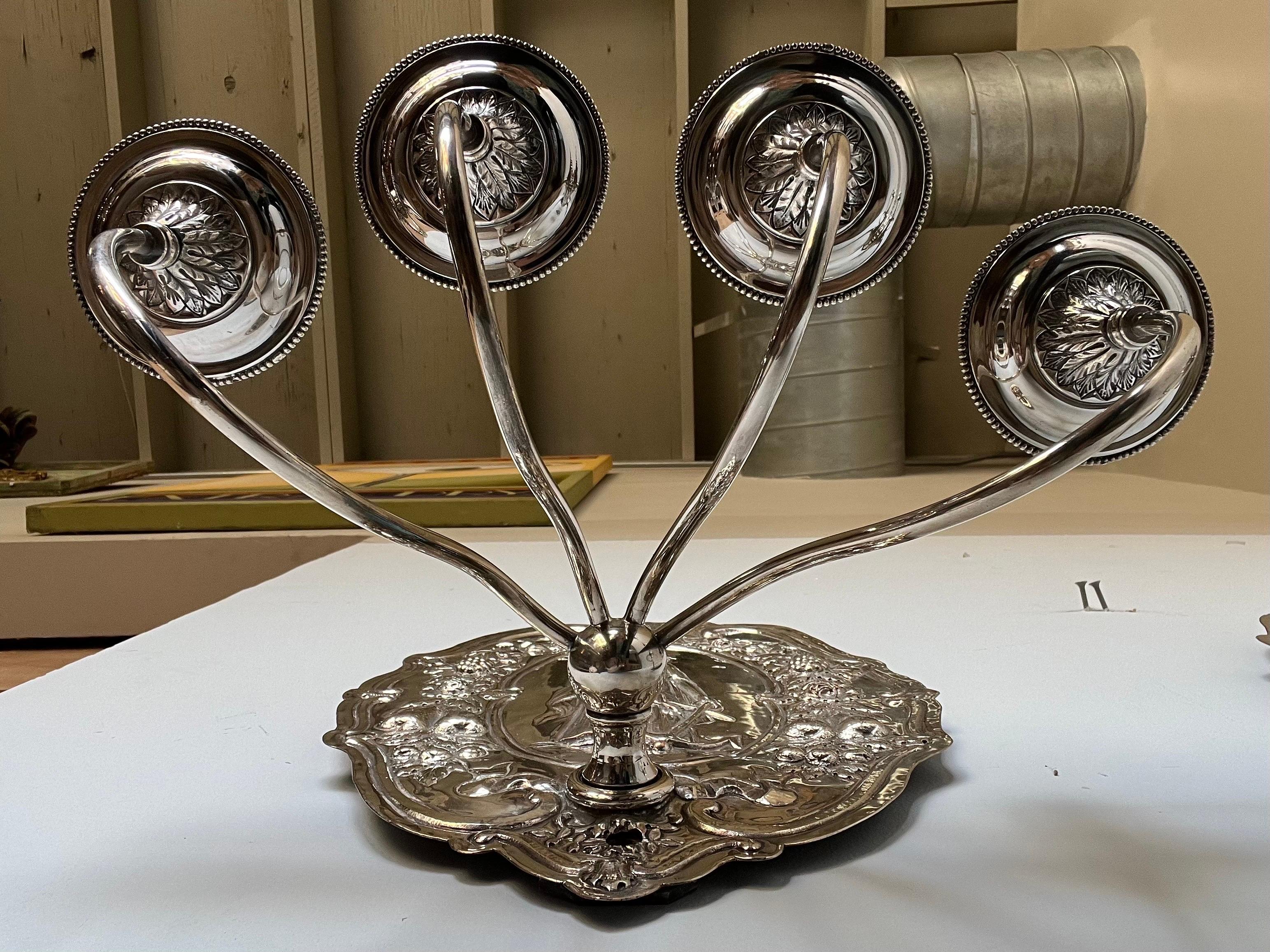 Pair of 19th C. English Silvered Sconces For Sale 9
