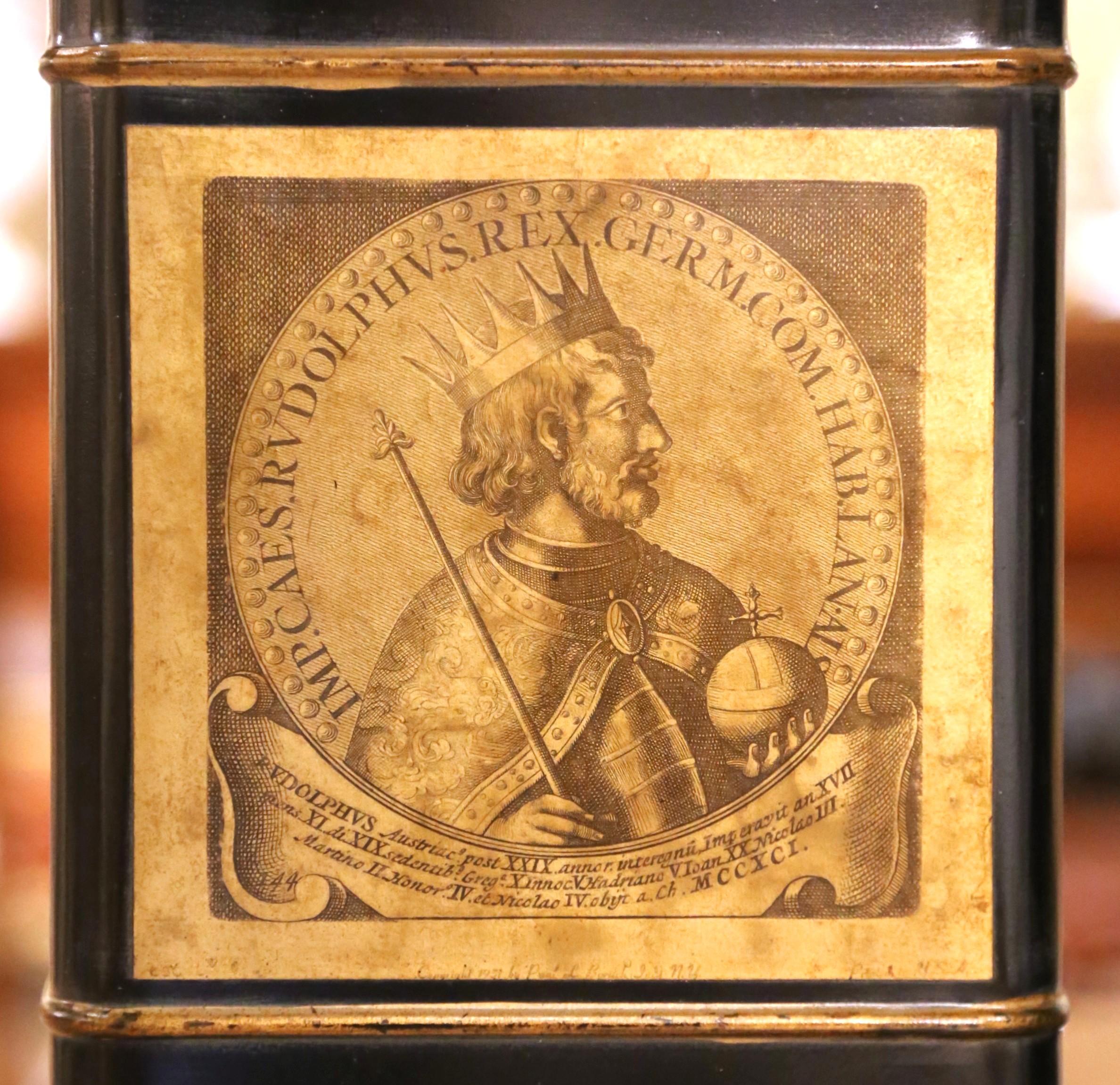 Tôle Paire de lampes en étole victoriennes anglaises du 19e C. avec médaillons classiques en vente