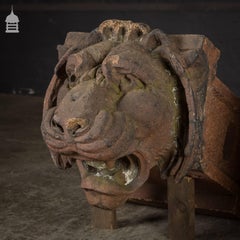 Pair of 19th Century Fire Clay Lion Heads