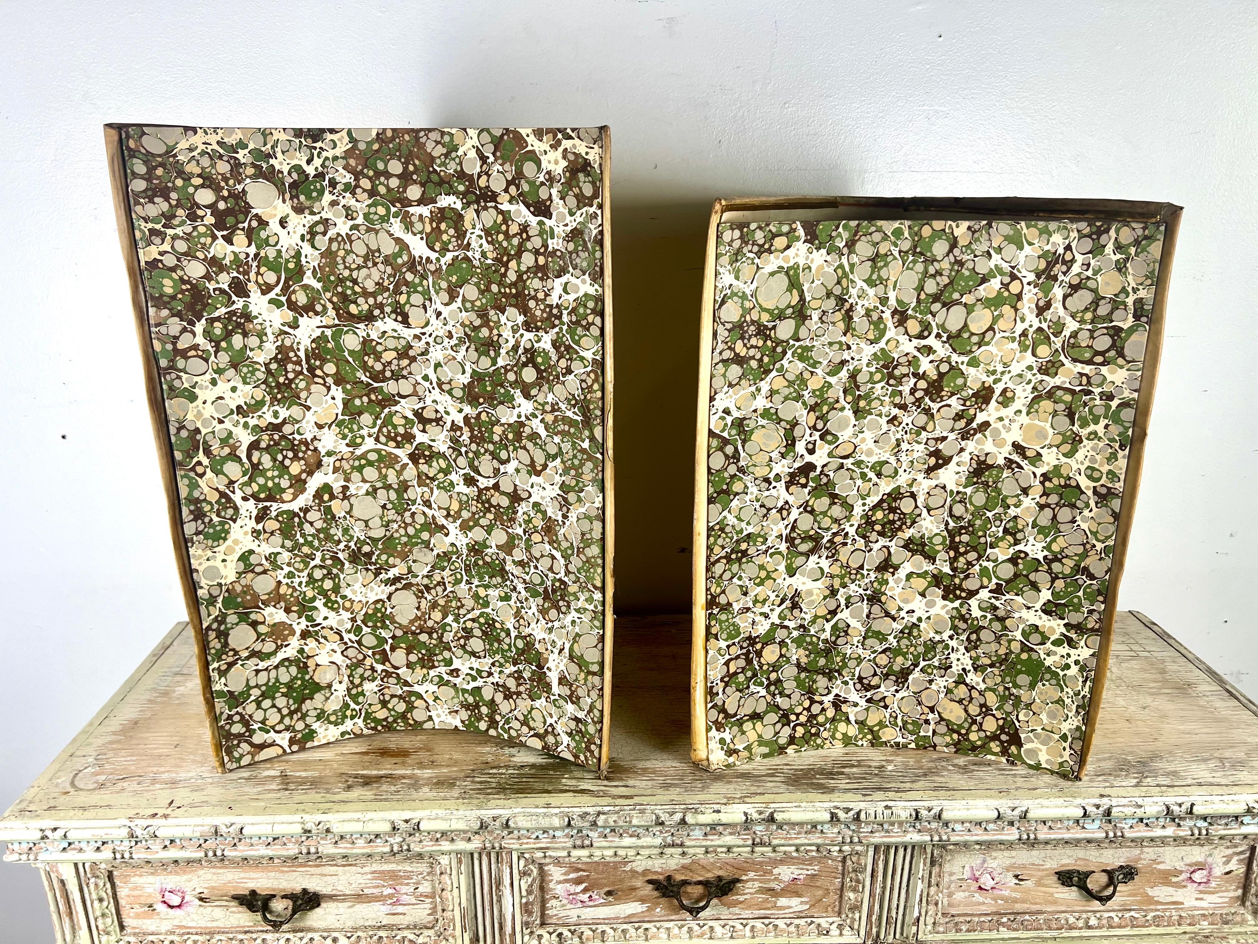 Pair of 19th C. French Book Velum Containers  For Sale 3