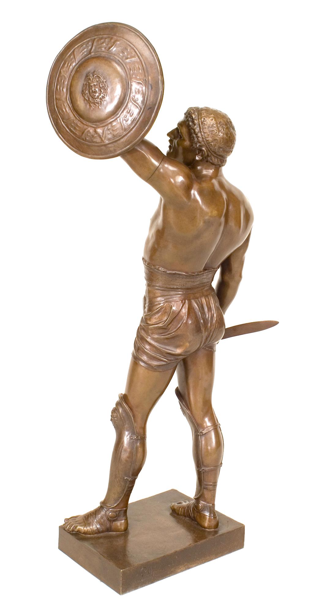 Paar Gladiator-Figuren aus Bronze von E. Guillemin (Französisch) im Angebot