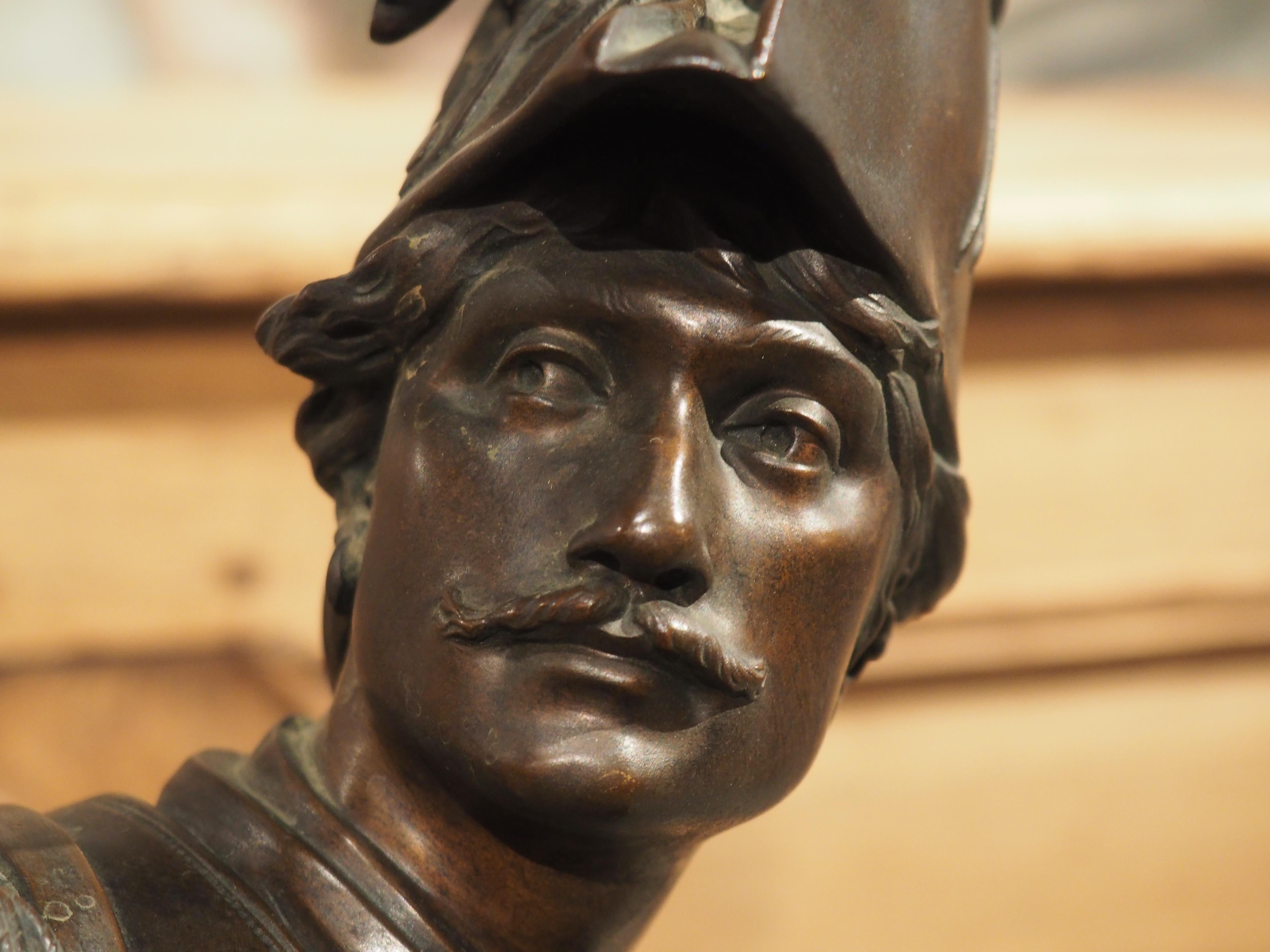 Pareja de soldados franceses de bronce del siglo XIX, antes y después del combate, H. Dumaige en venta 6