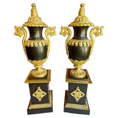 Pair of 19th c. French Bronze Urns