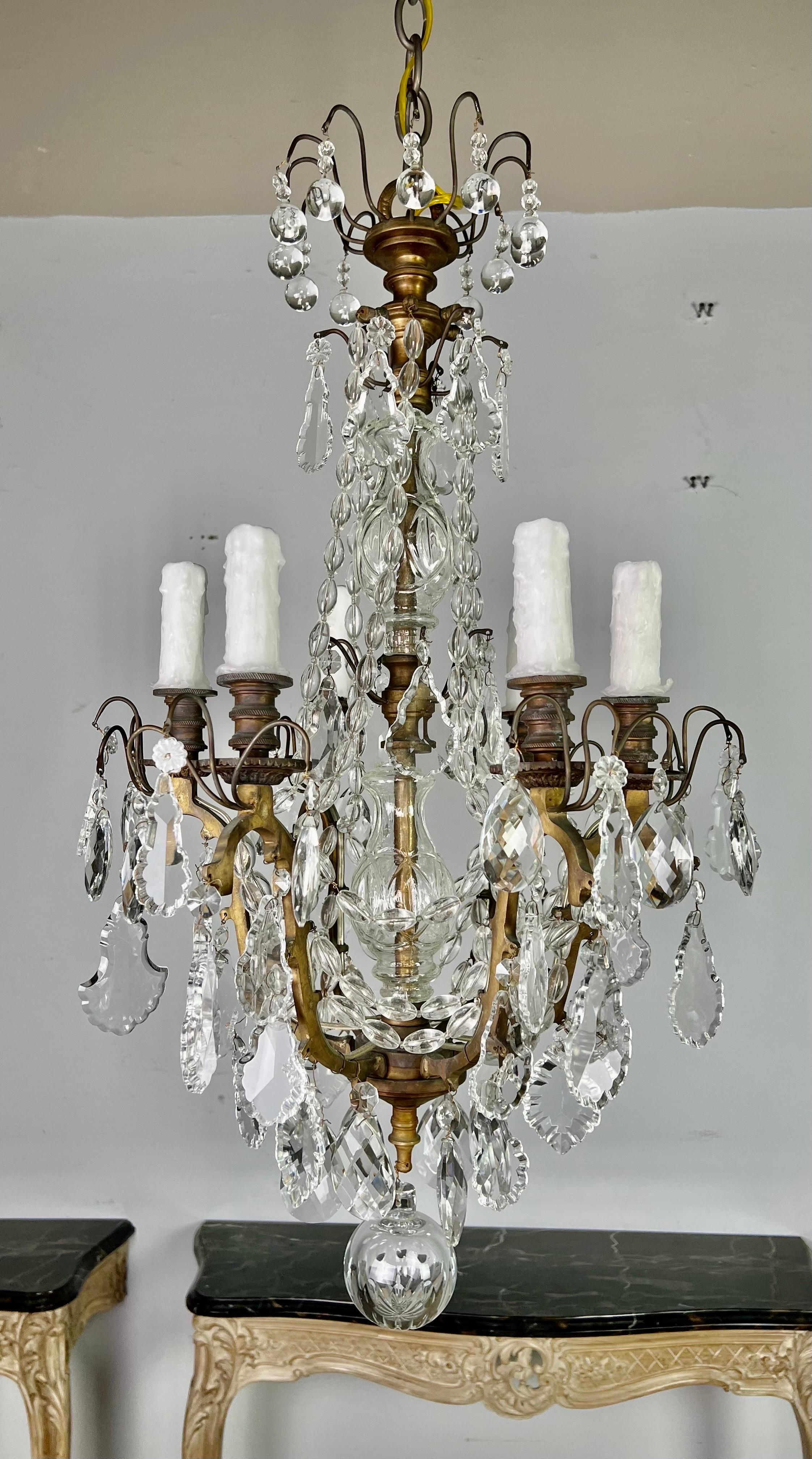 Pair of 19th C .French Crystal Chandeliers 12