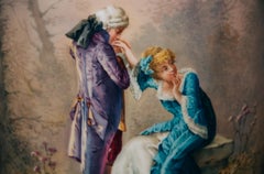 Pair of 19th Century French Enamel on Copper & Pearl Sevres Vases