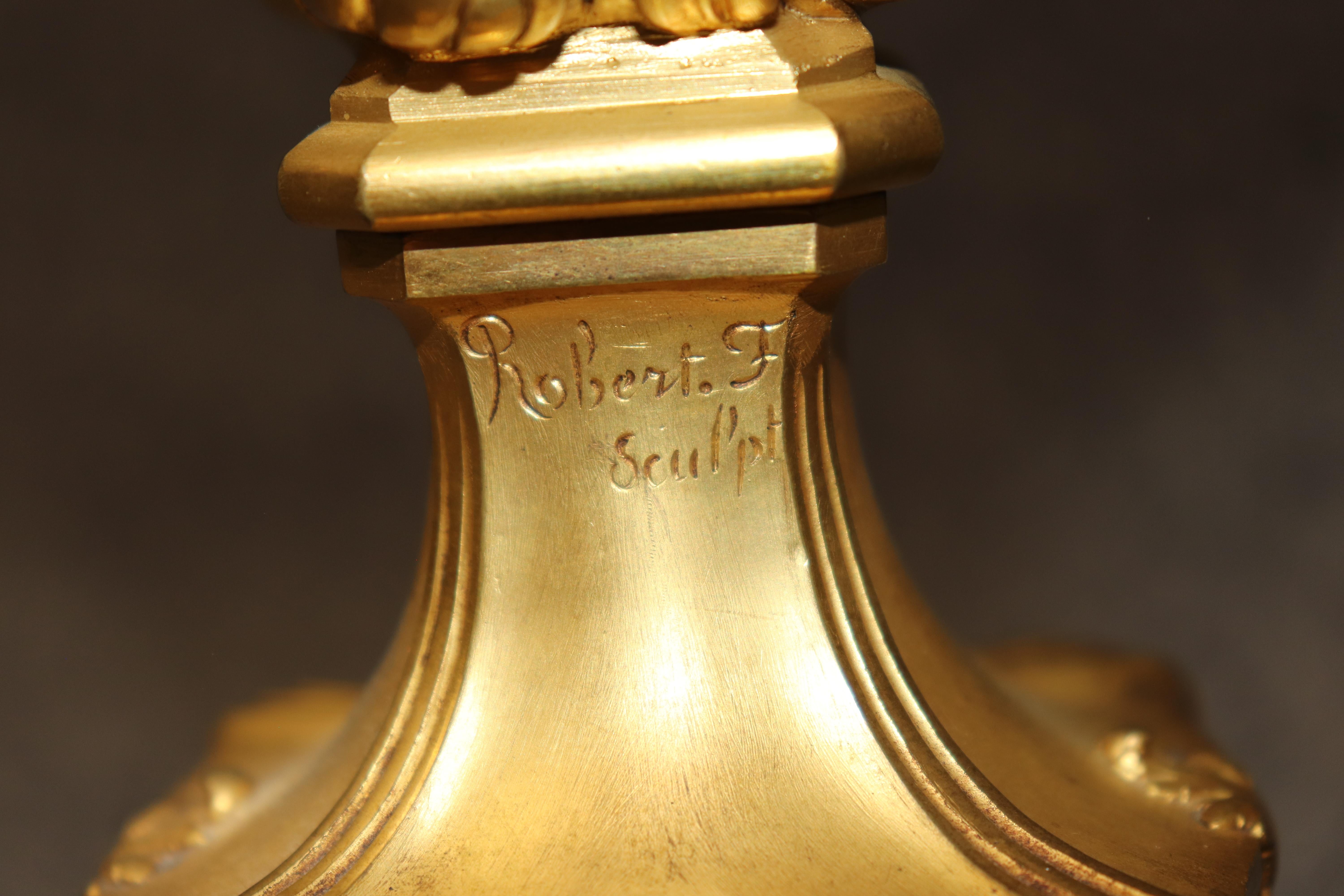 Pair of 19th C. French Louis XV Style Bronze Mounted Candelabras By Susse Frères For Sale 10