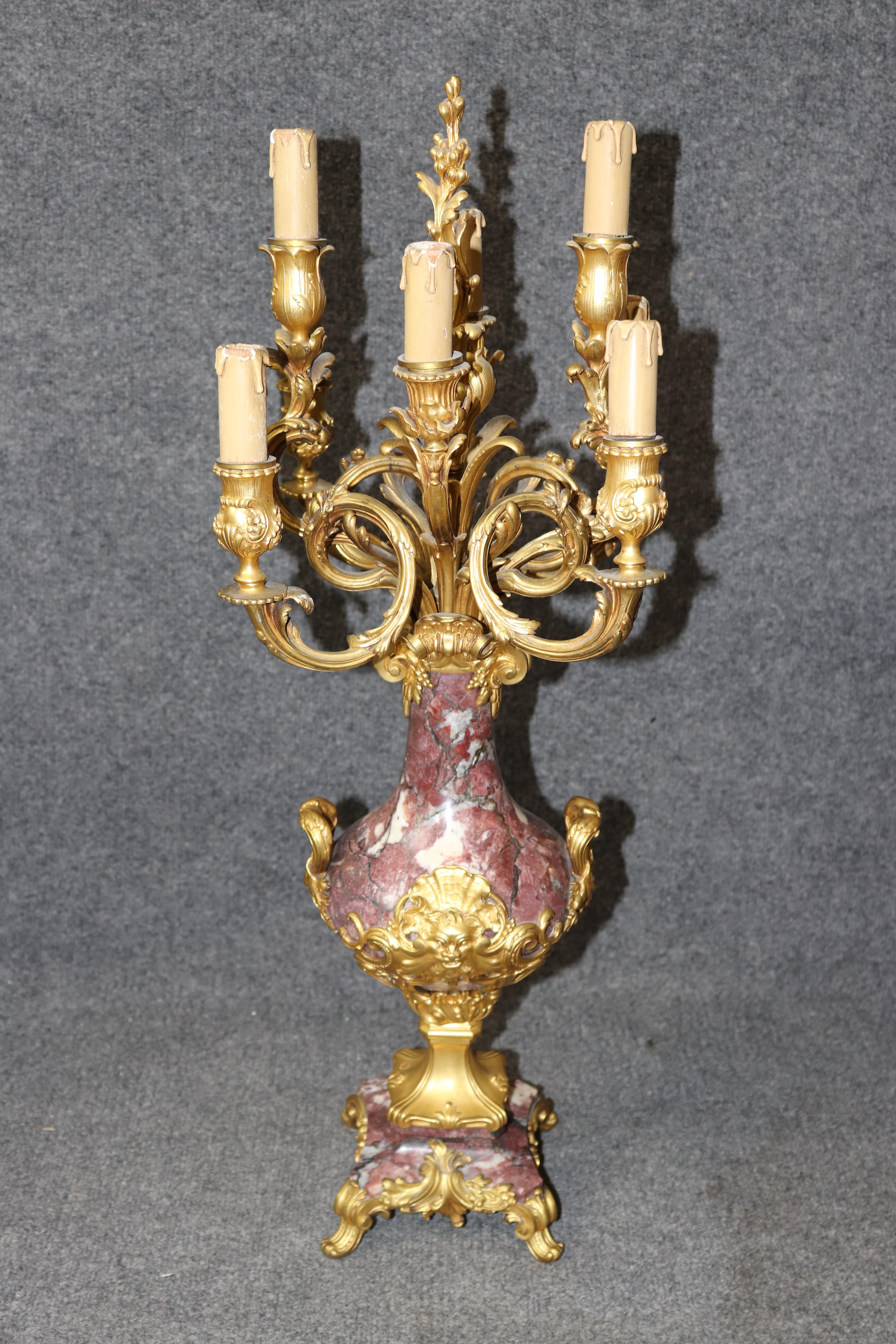 19th Century Pair of 19th C. French Louis XV Style Bronze Mounted Candelabras By Susse Frères For Sale