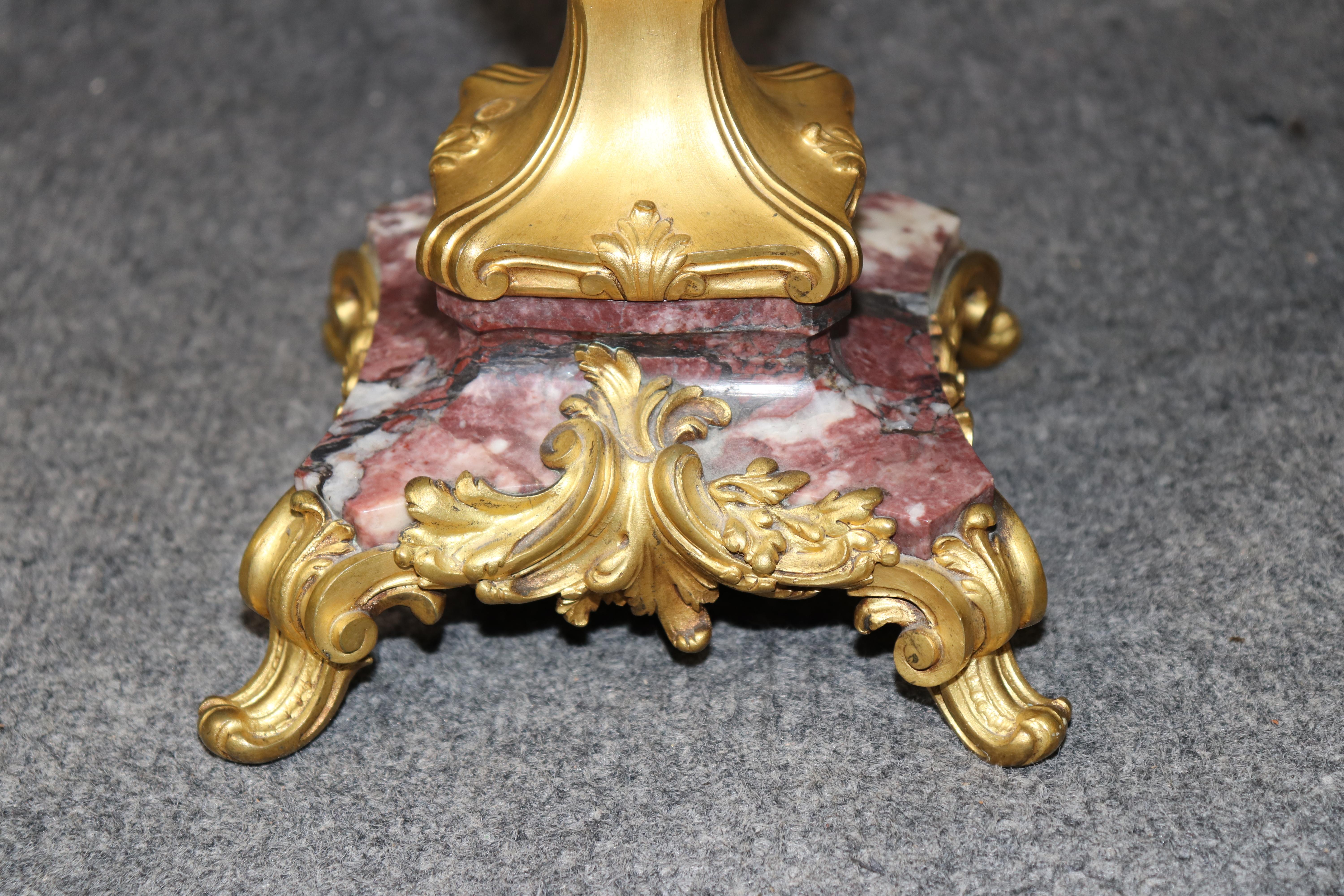 Pair of 19th C. French Louis XV Style Bronze Mounted Candelabras By Susse Frères For Sale 1