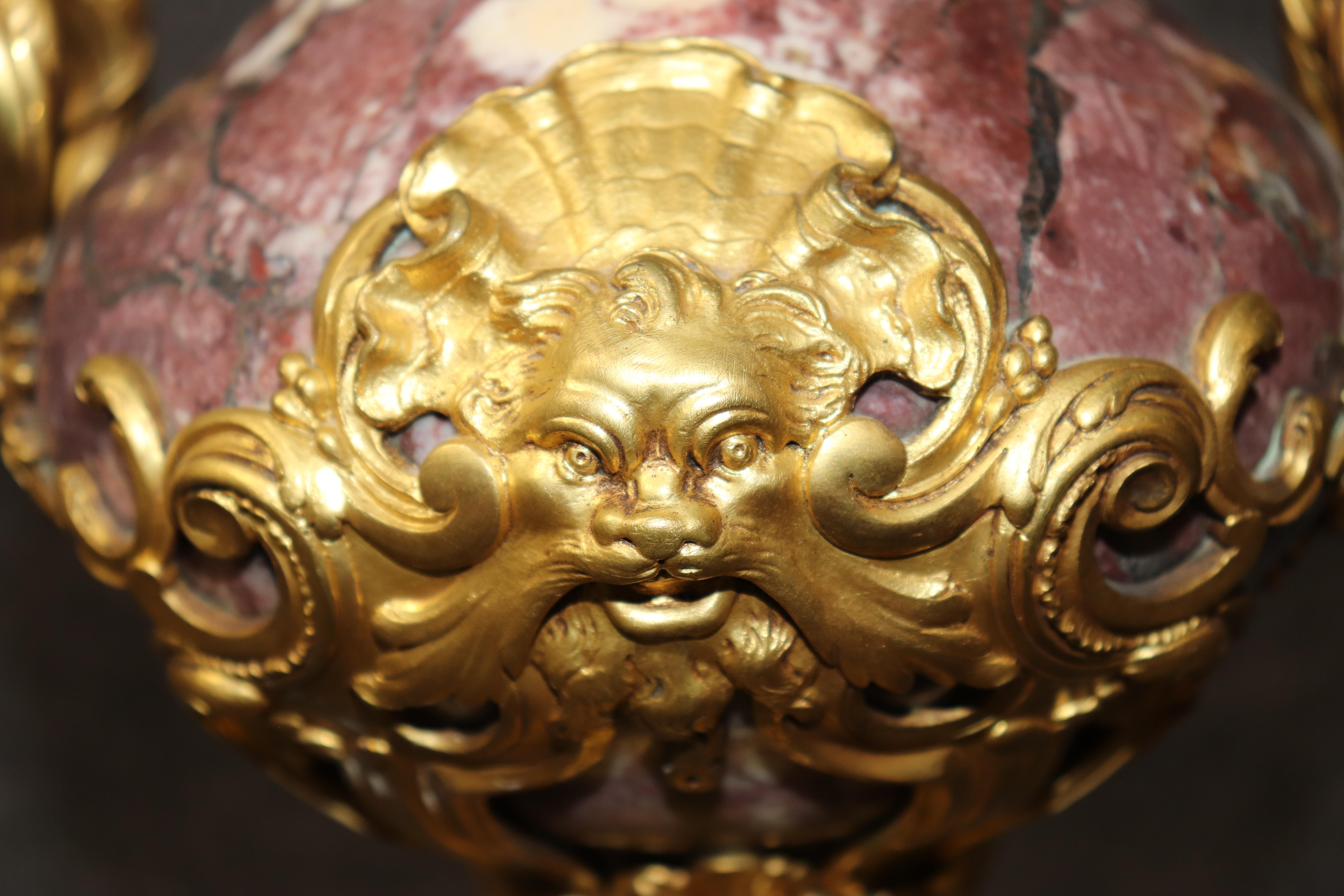 Pair of 19th C. French Louis XV Style Bronze Mounted Candelabras By Susse Frères For Sale 4