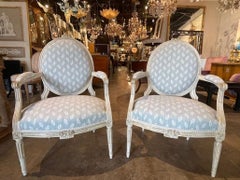 Pair of 19th c. French Louis XVI Armchairs