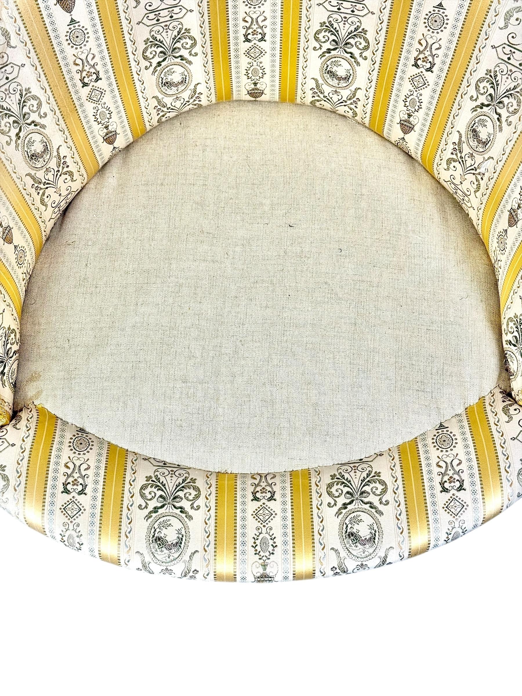 Pair of 19th c. French Louis XVI Style Bergères with Silk Blend Satin Upholstery For Sale 9