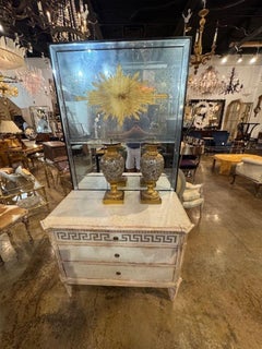 Pair of 19th c. French Marble and Bronze Urns