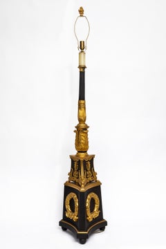 Pair of 19th C. French Ormolu & Patinated Bronze Torchieres/floor lamps