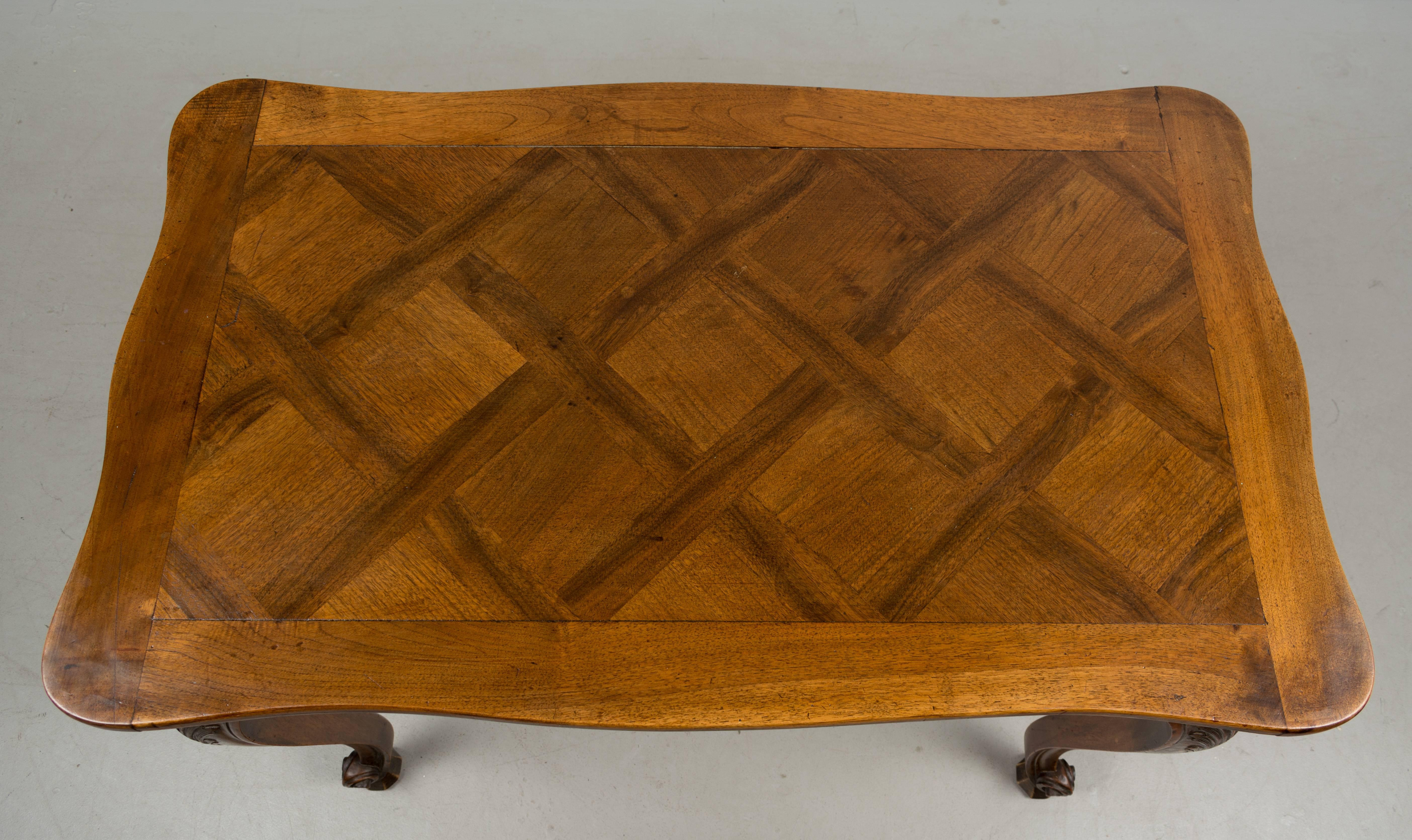 Walnut Pair of 19th Century French Parquet Top Tables