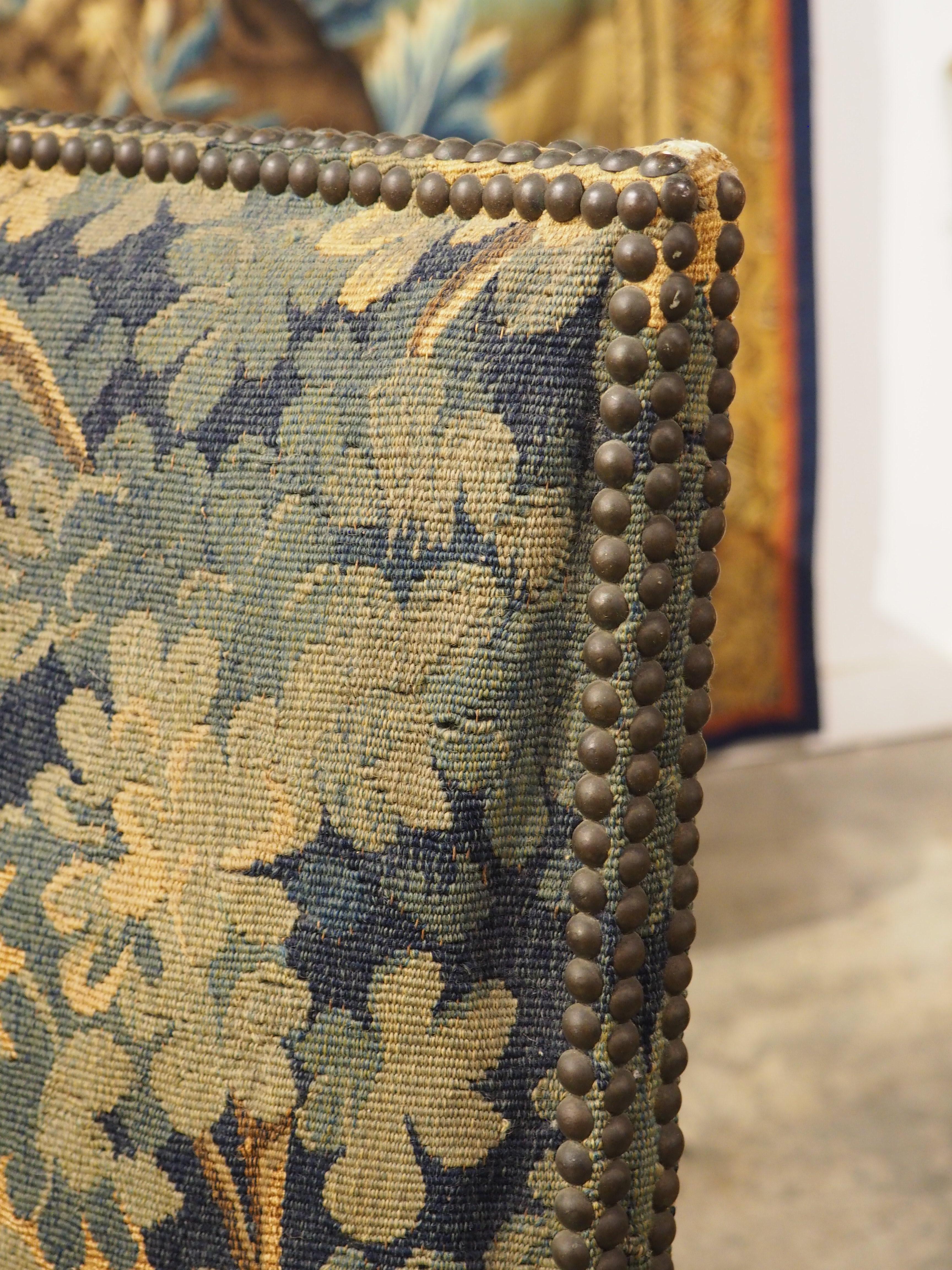 Paar französische Sessel im Regence-Stil des 19. Jh. mit Verdure-Tapisserie-Polsterung im Angebot 2