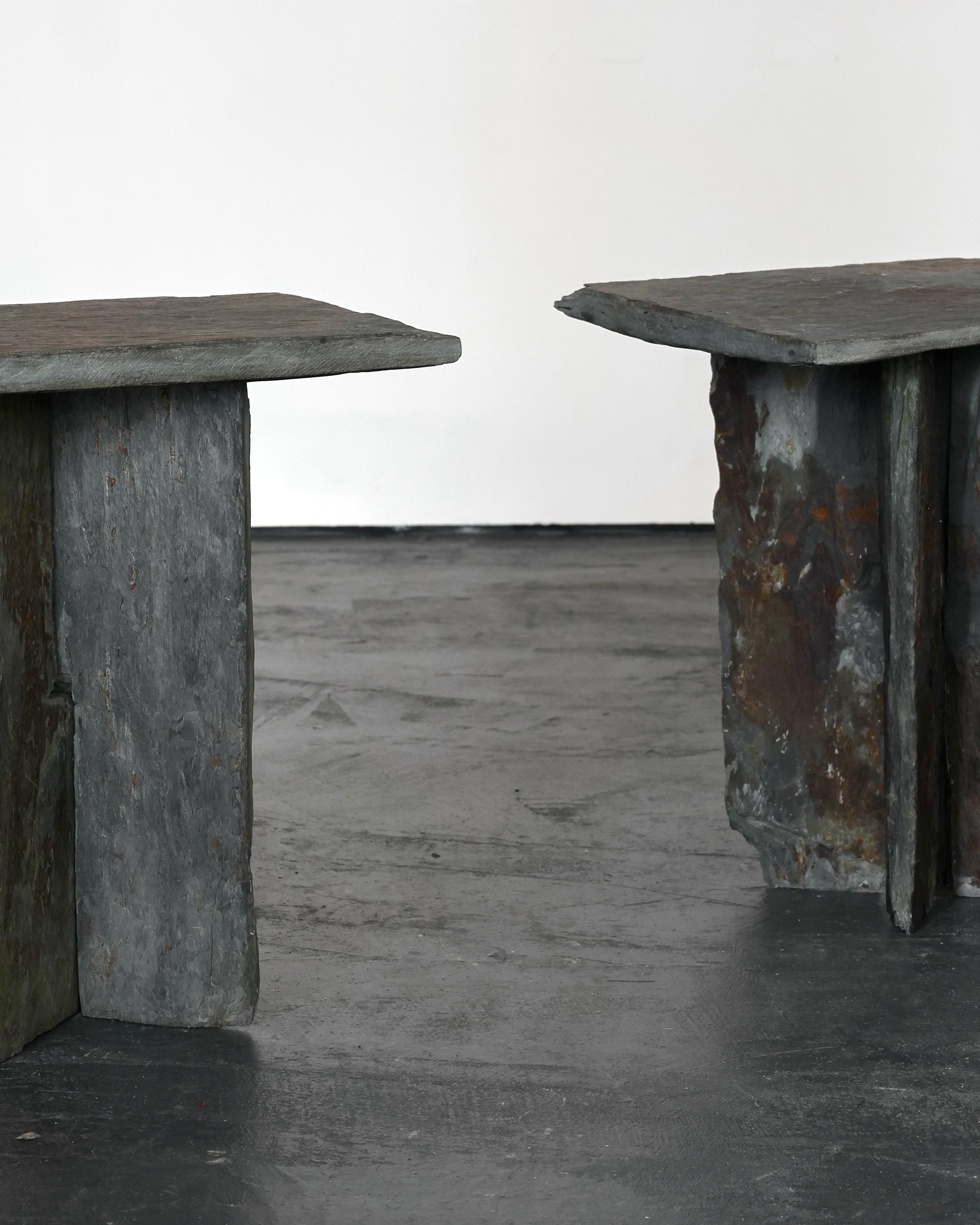 Pair of 19th C. French Slate Side Tables For Sale 1