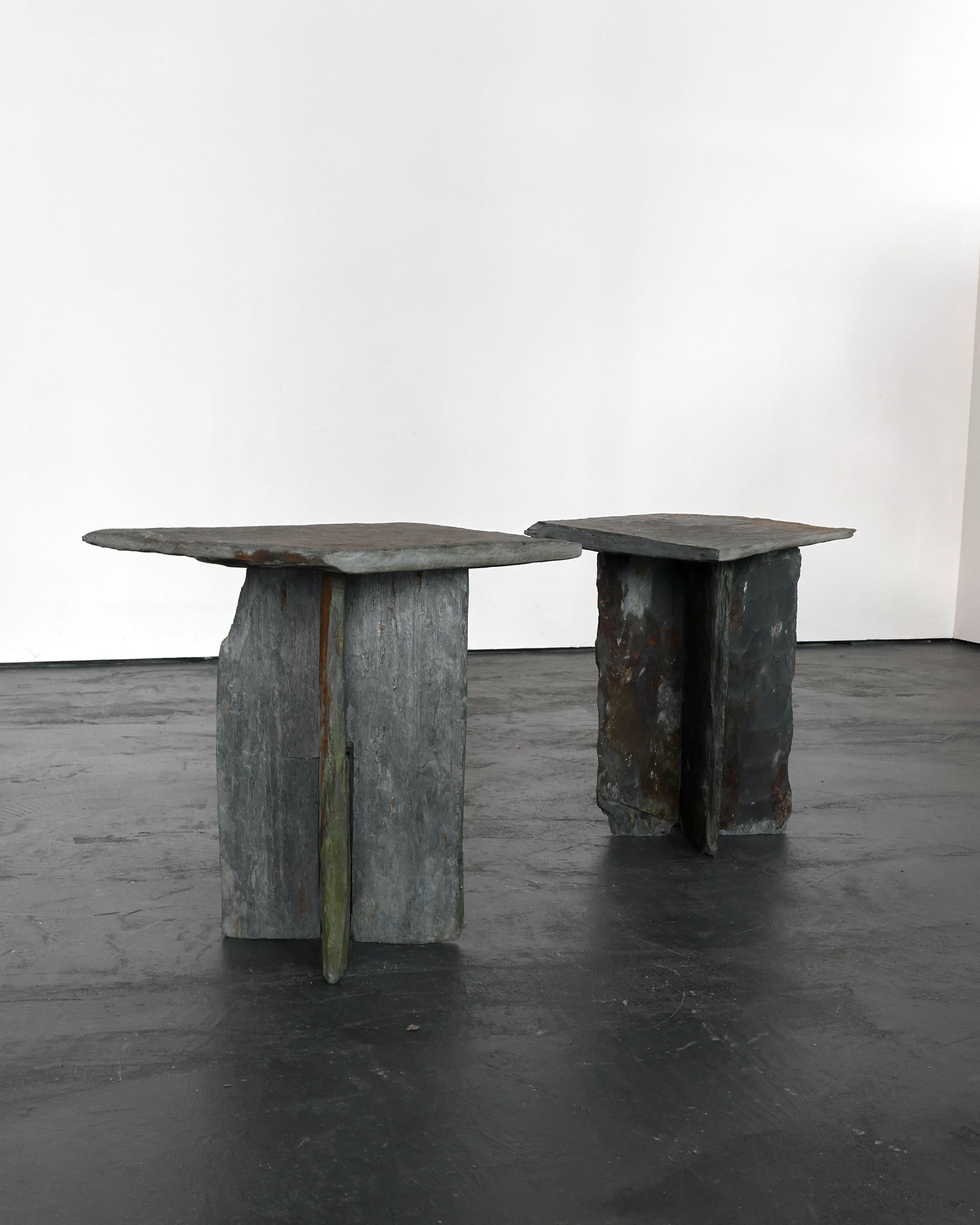 Pair of 19th C. French Slate Side Tables For Sale 2