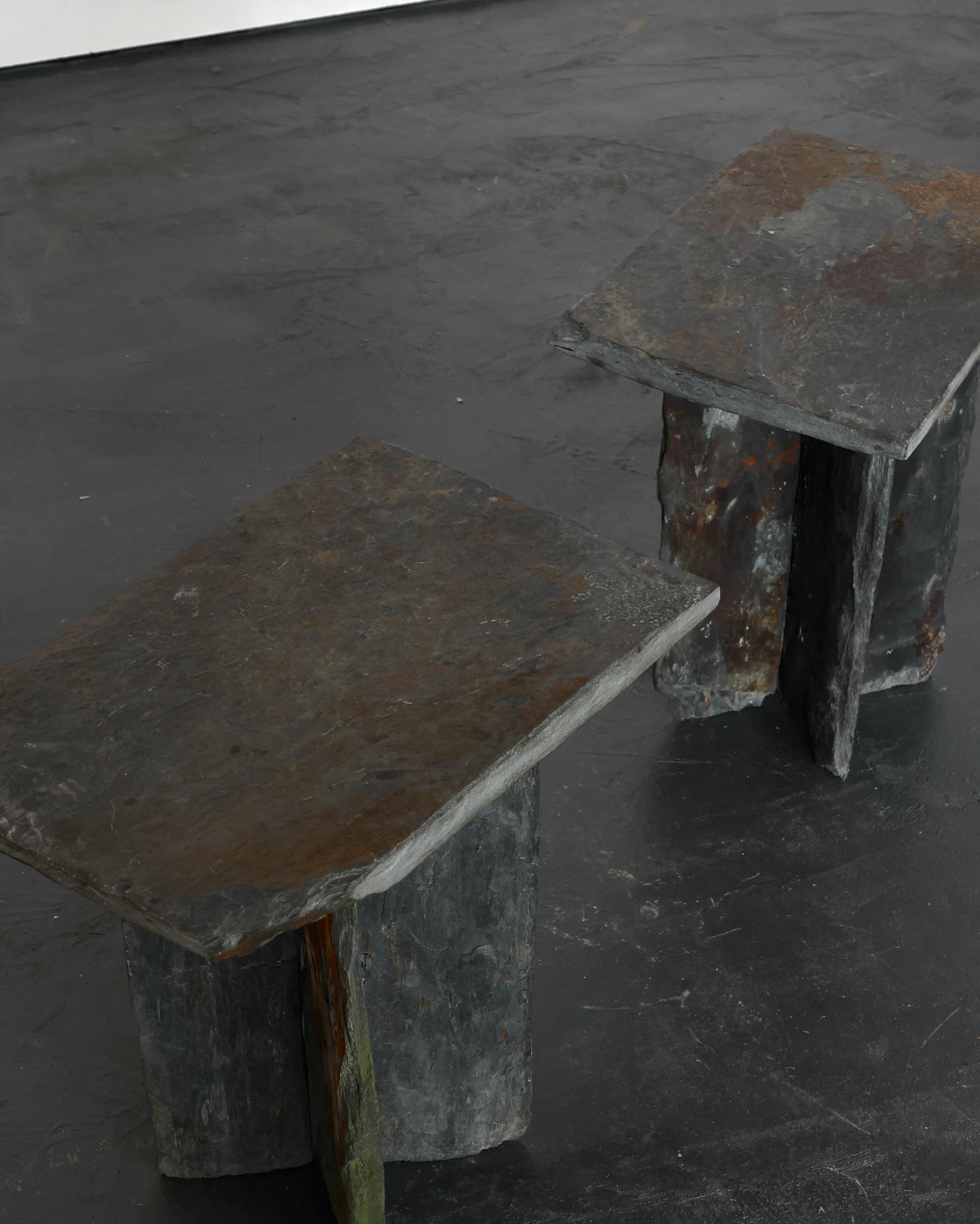 Pair of 19th C. French Slate Side Tables For Sale 3