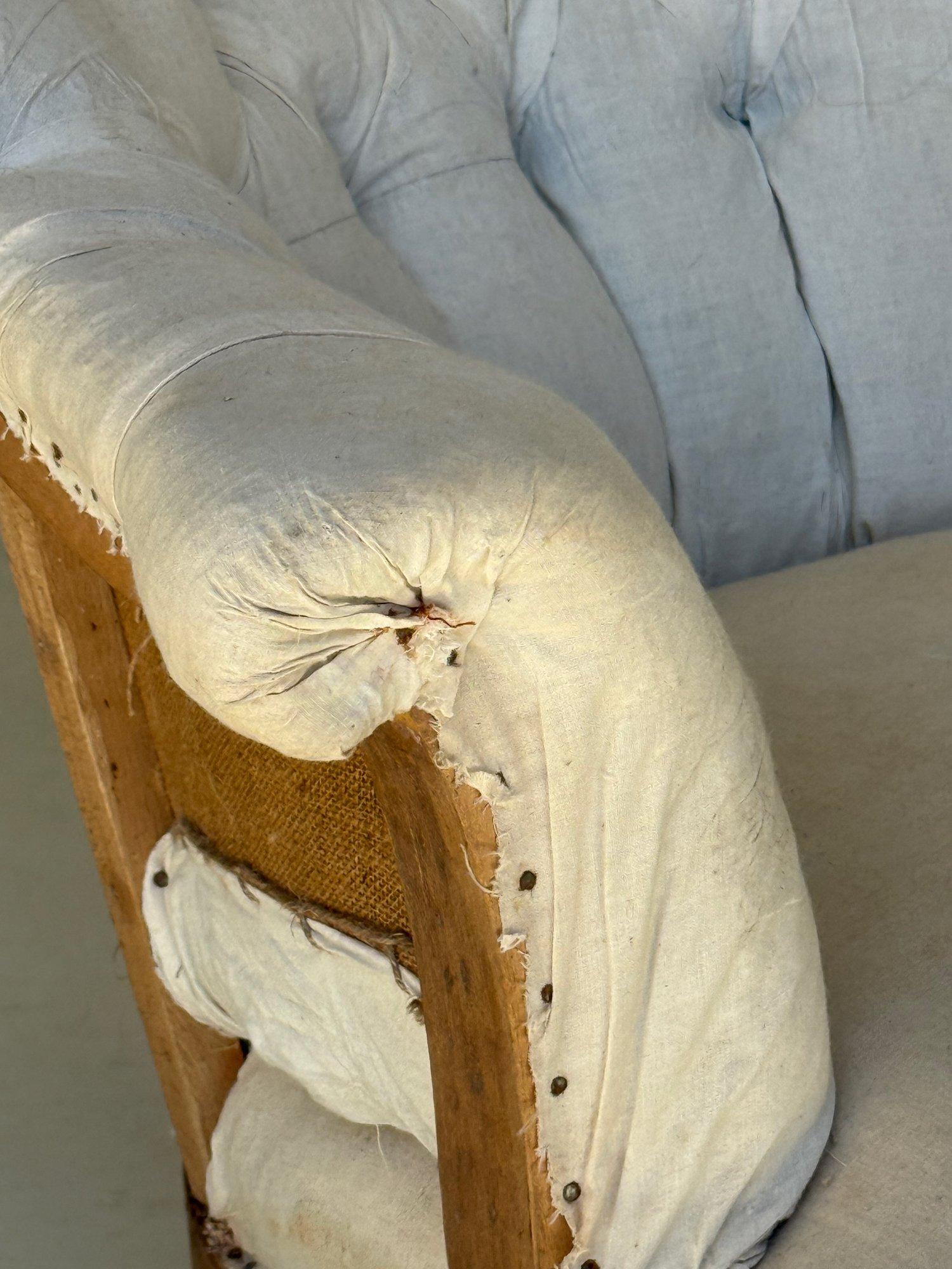 Pair of 19th C French Small Scale Napoleon III Armchairs with Diamond Tufting For Sale 11