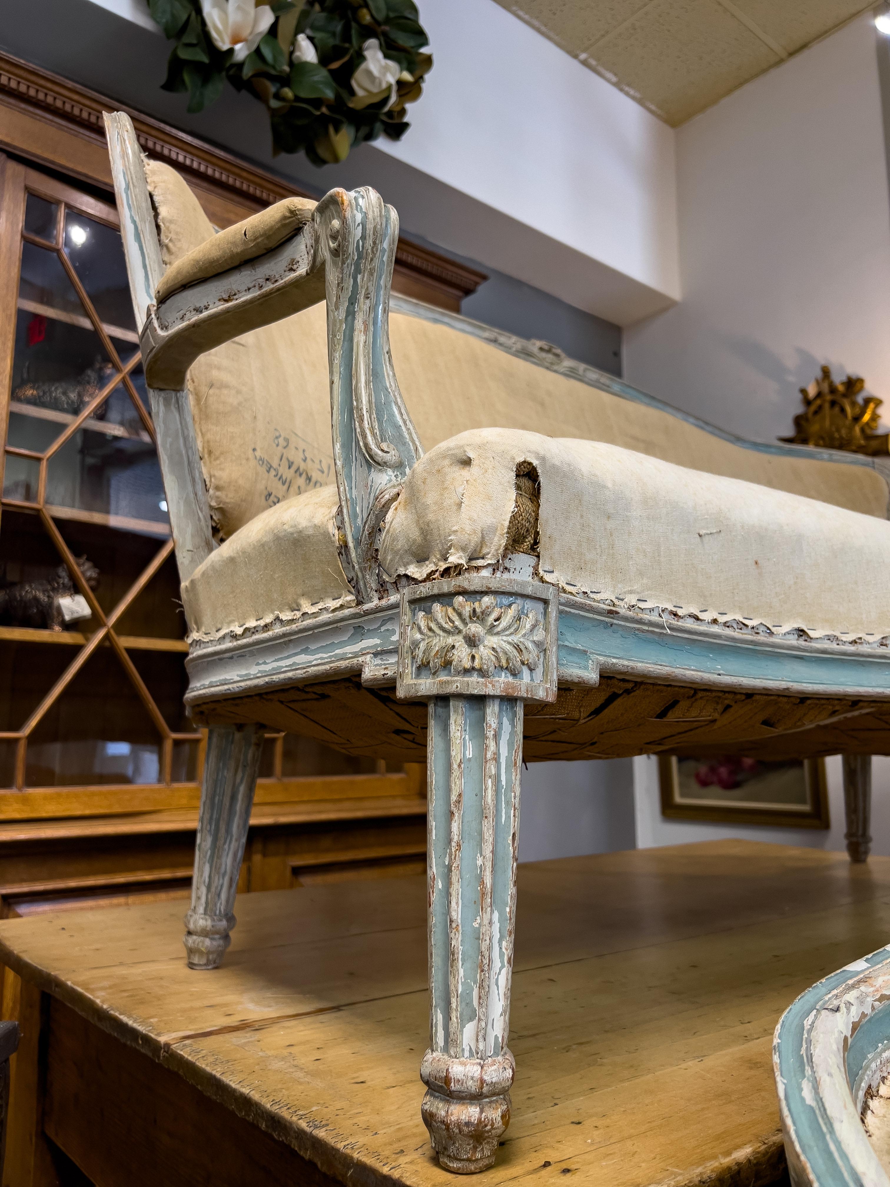 Pair of 19th c. French Sofas In Distressed Condition In Houston, TX