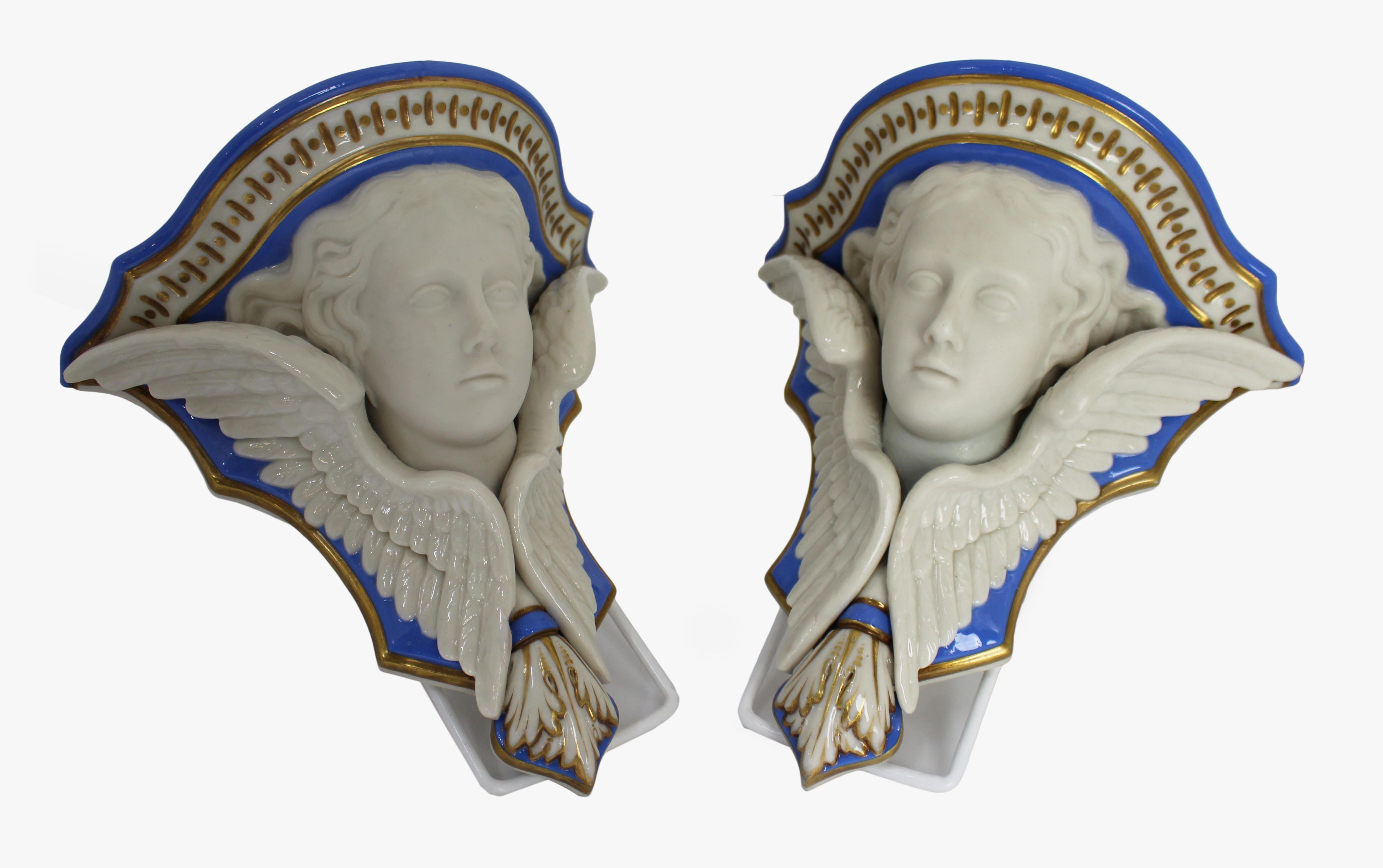 Pair of 19th c. Grainger & Co Porcelain putti wall brackets


Measures: Width 21 cm 8 1/4 in

Depth 12.5 cm 5 in

Height 20.5 cm 8 in
 

Period Late 19th c., English

Manufacturer Grainger & Co, Worcester

Backstamp Factory backstamp