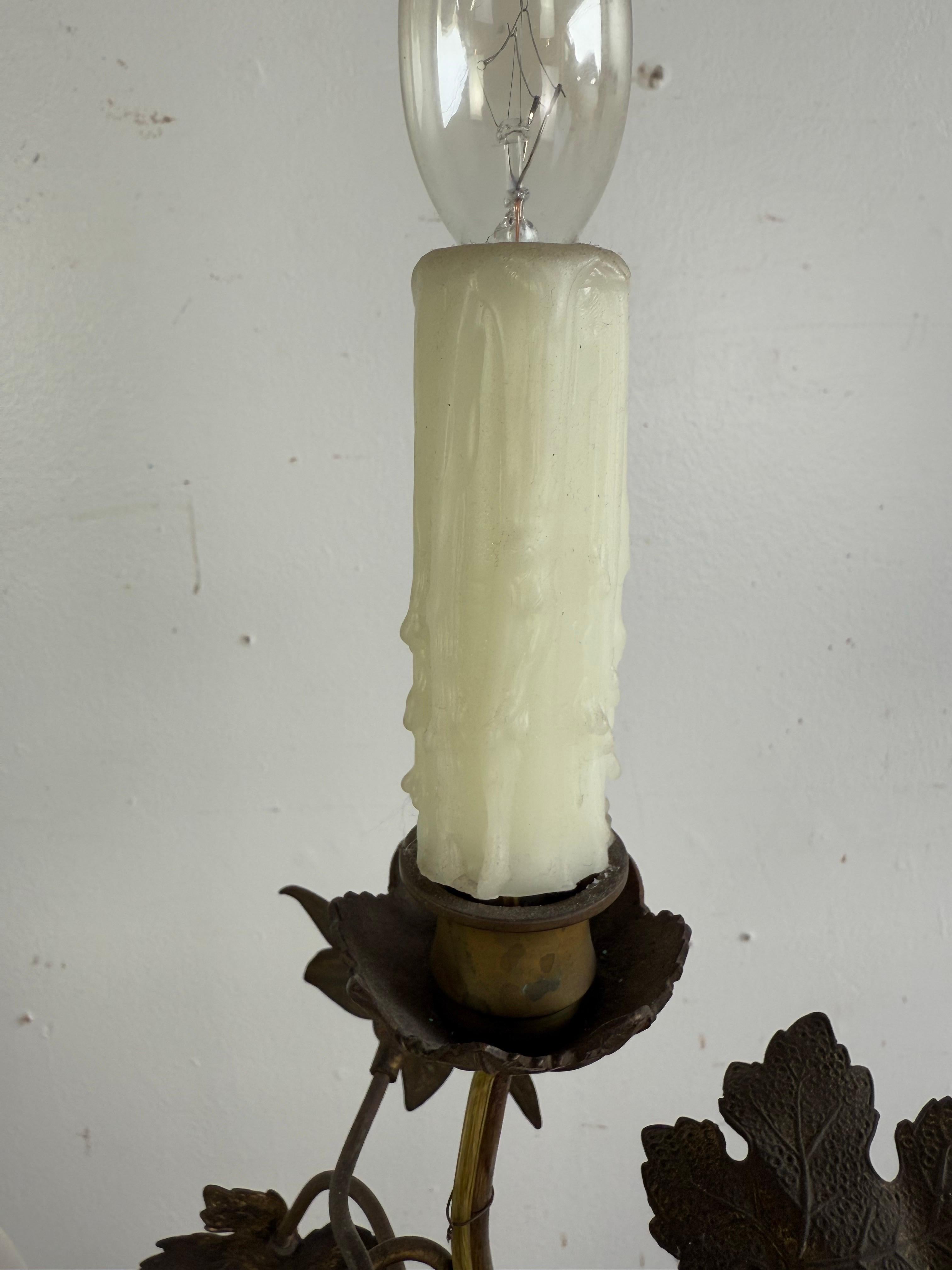 Pareja de candelabros italianos de latón del s. XIX en venta 1