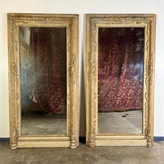 Pair of 19th C. Italian Door Surrounds w/ Antique Mirror