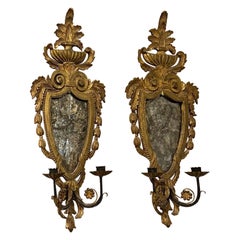 Pair of 19th c. Italian Giltwood Sconces