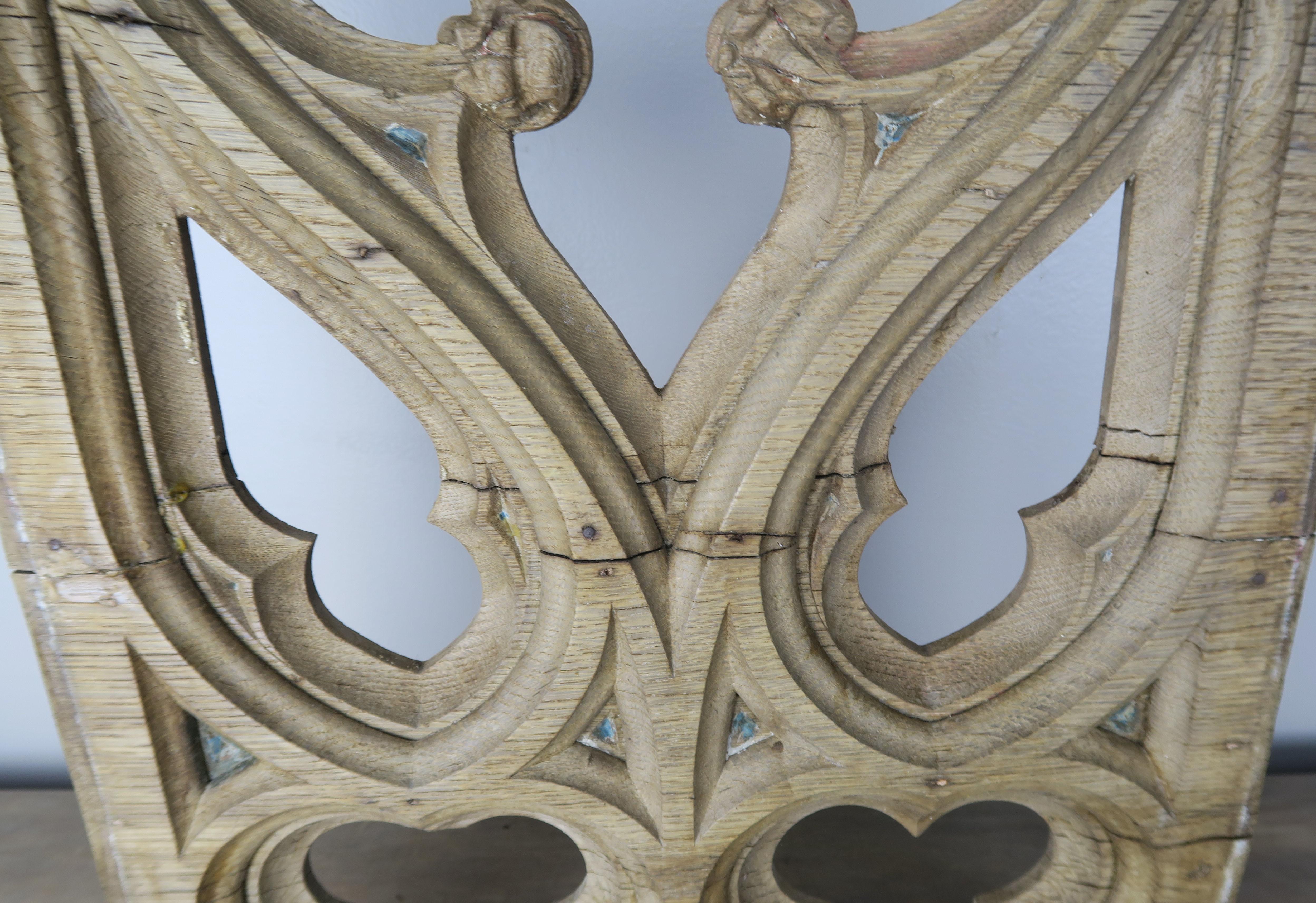 Oak Pair of 19th Century Italian Gothic Style Wood Fragments