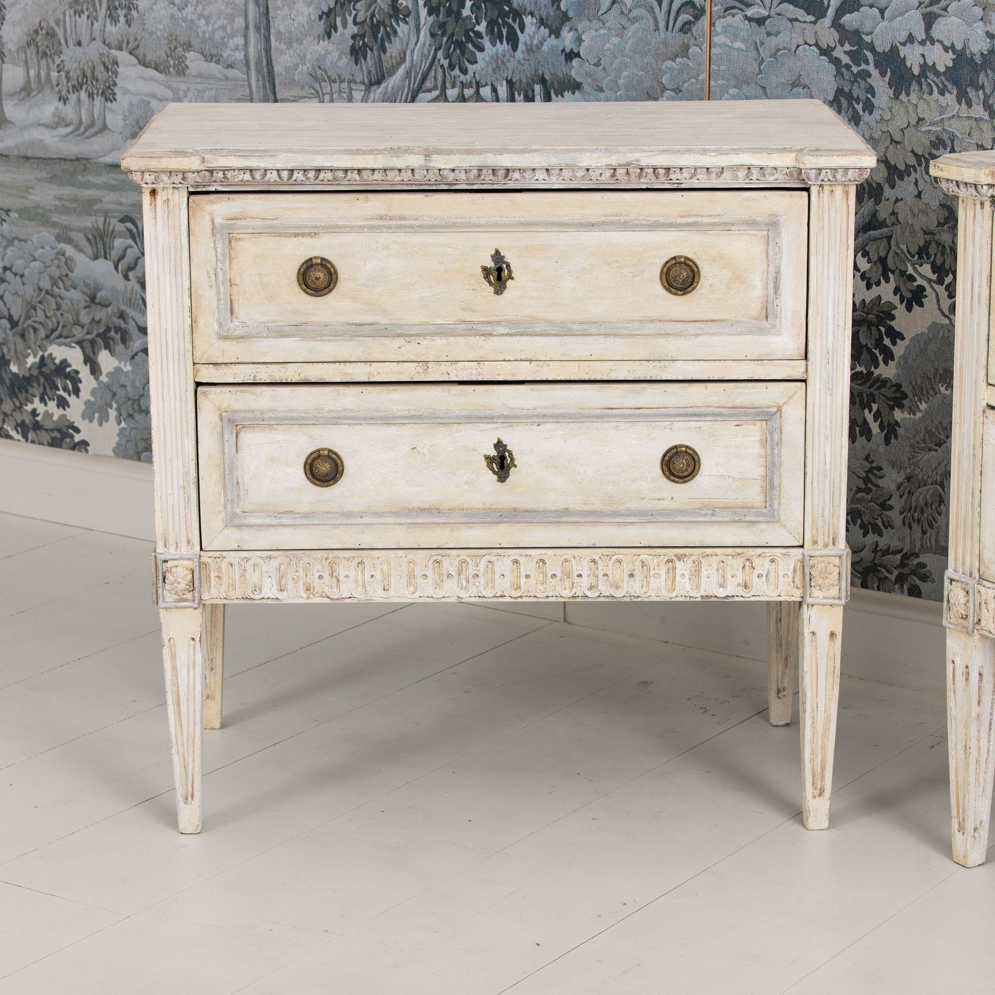 Pair of 19th c. Italian Neoclassical Style Painted Bedside Commodes For ...