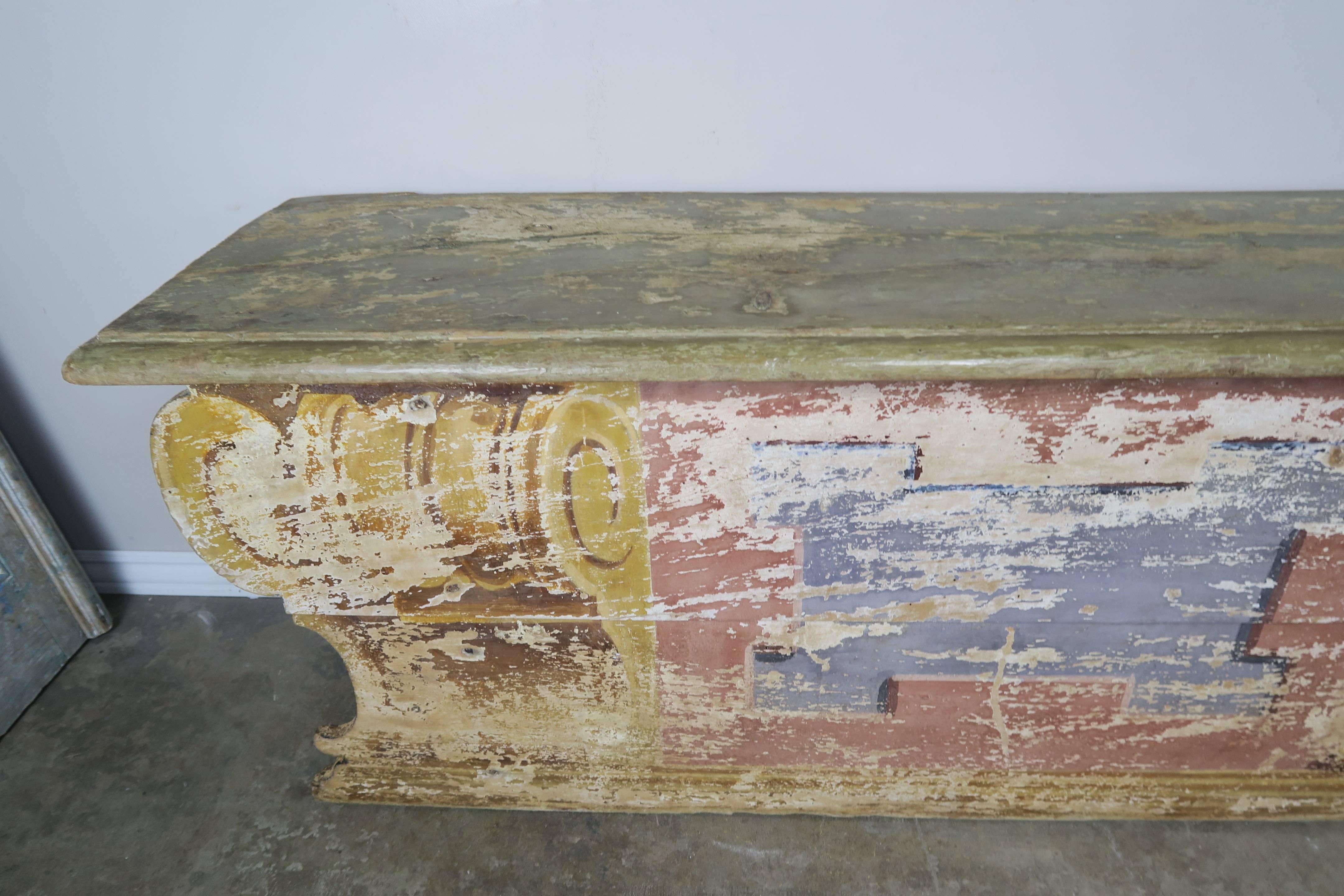 Pair of 19th Century Italian Painted Benches 1