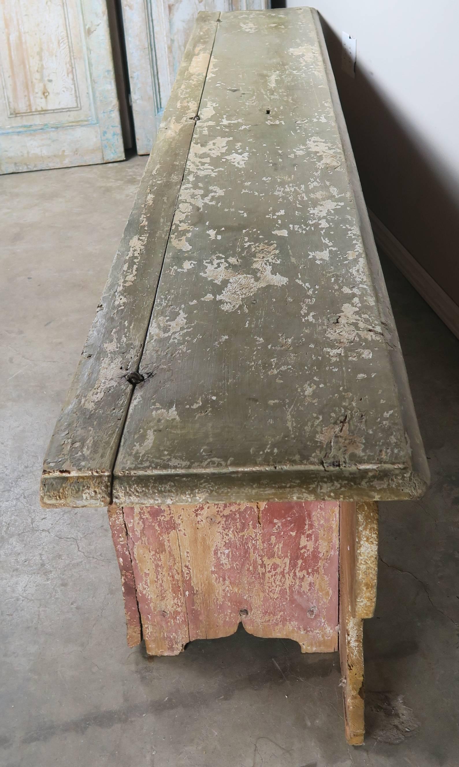 Pair of 19th Century Italian Painted Benches 3
