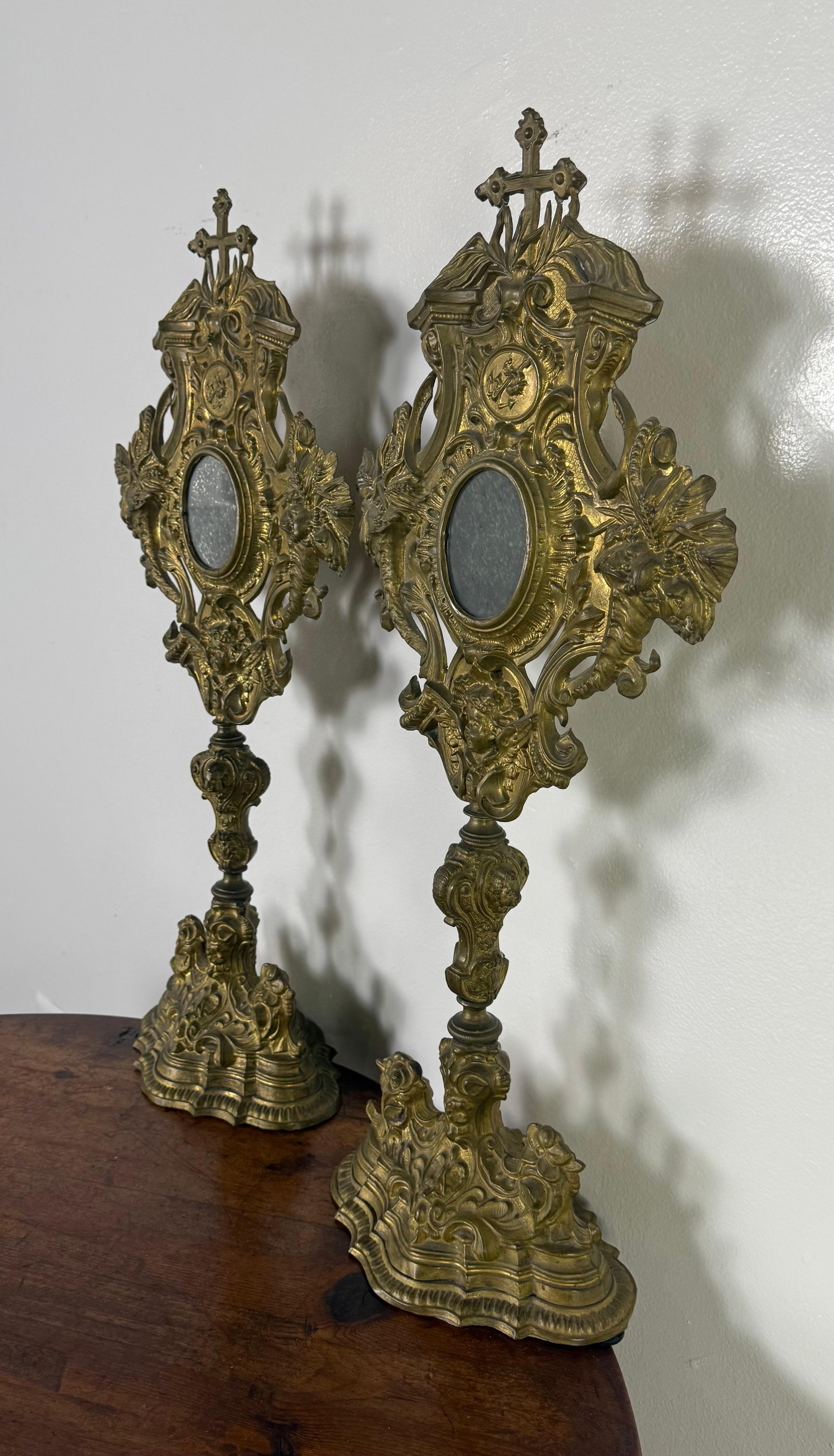 Pair of 19th C. Italian Reliquaries For Sale 2