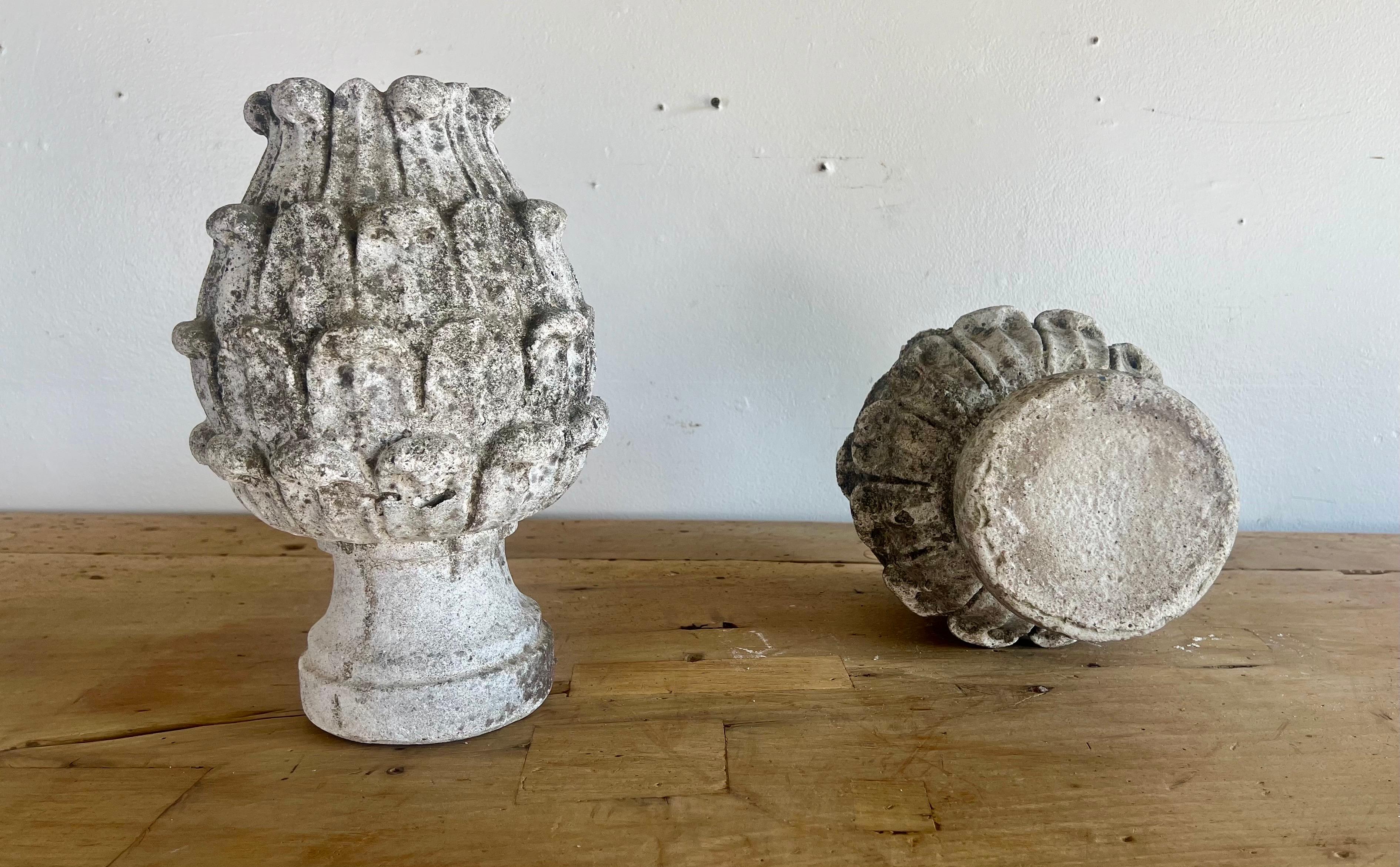 Paar italienische Stone Artischocken aus dem 19. im Angebot 3