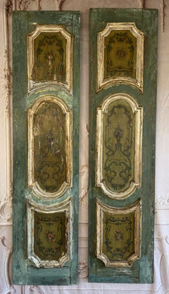Pair of 19th C. Italian Venetian Baroque Boiserie Doors
