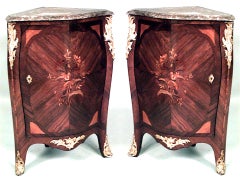 Pair of French Louis XV Corner Cabinets