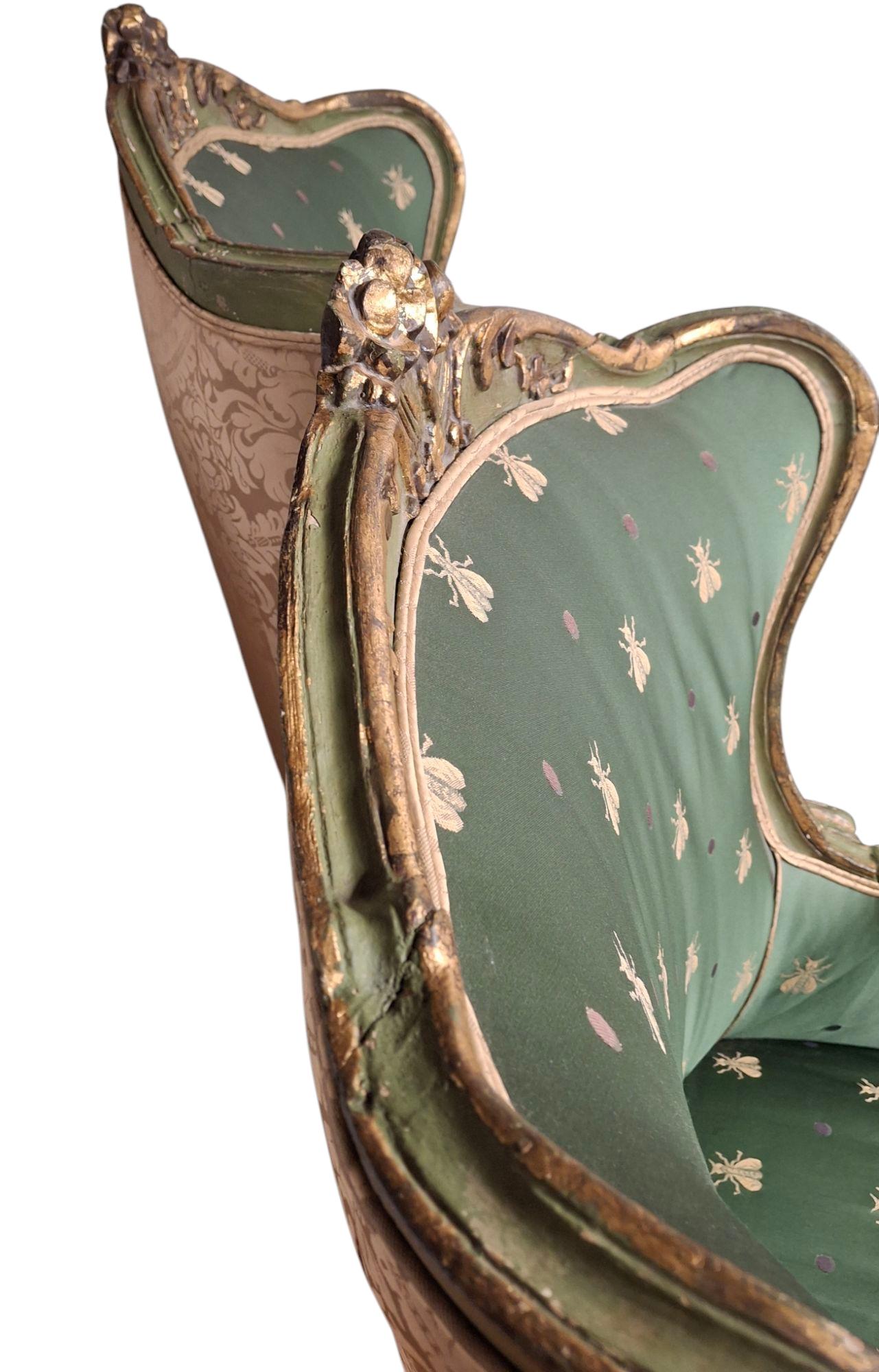 Pair of 19th C. Louis XV Style Wingback Armchairs For Sale 9