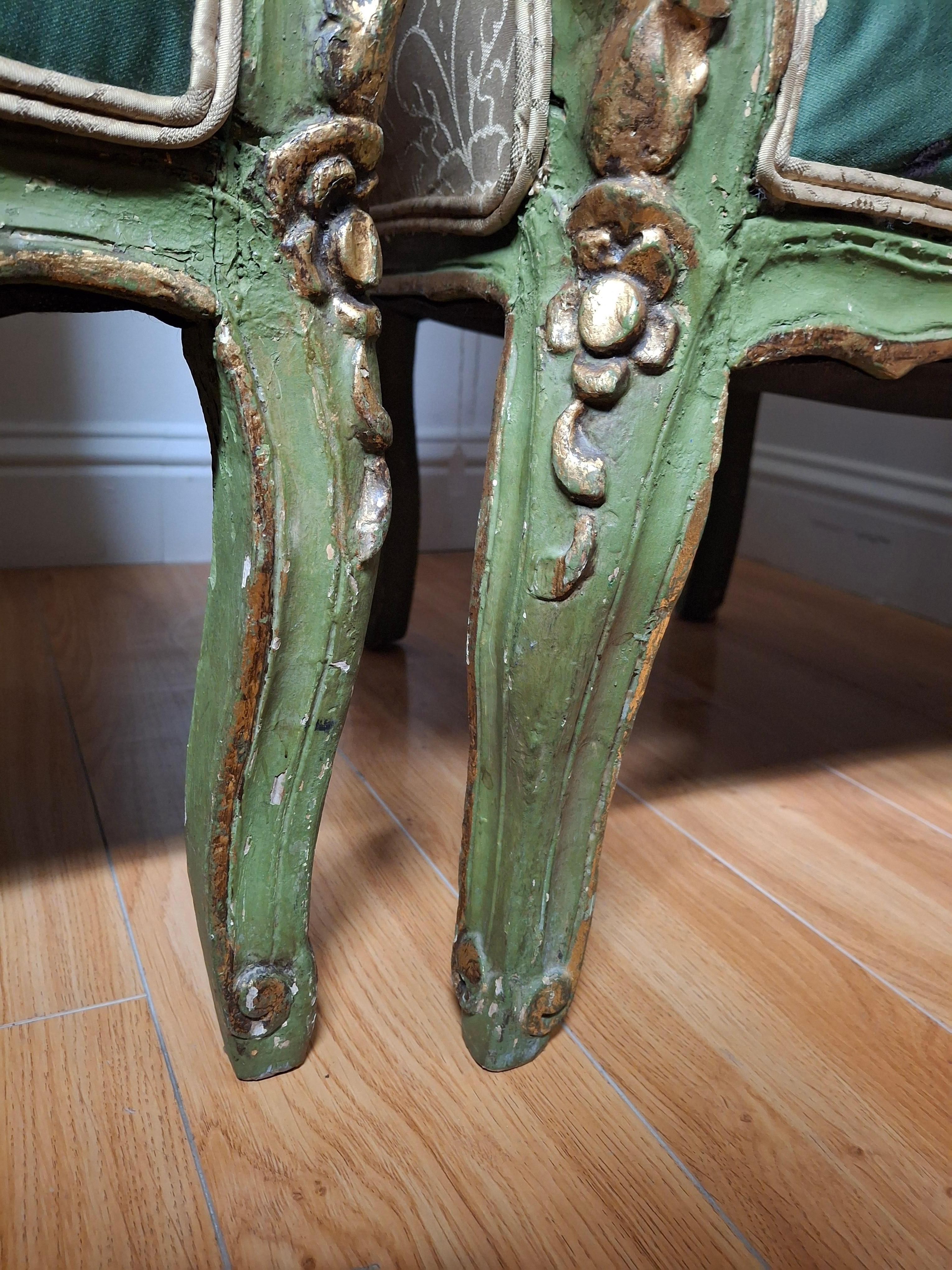 Pair of 19th C. Louis XV Style Wingback Armchairs For Sale 10