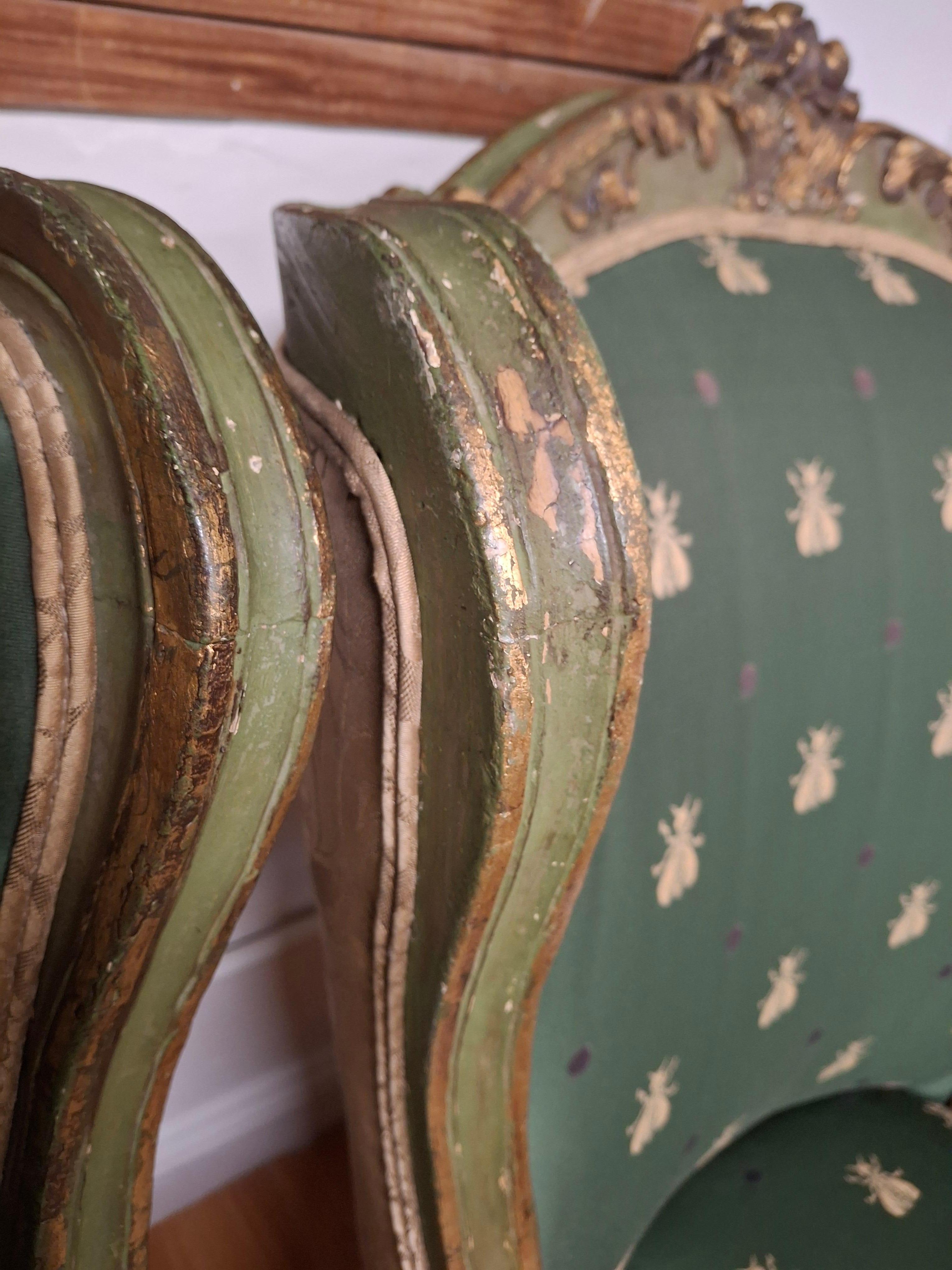 Pair of 19th C. Louis XV Style Wingback Armchairs For Sale 12