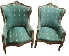 Ein Paar Ohrensessel im Stil Louis XV aus dem 19.