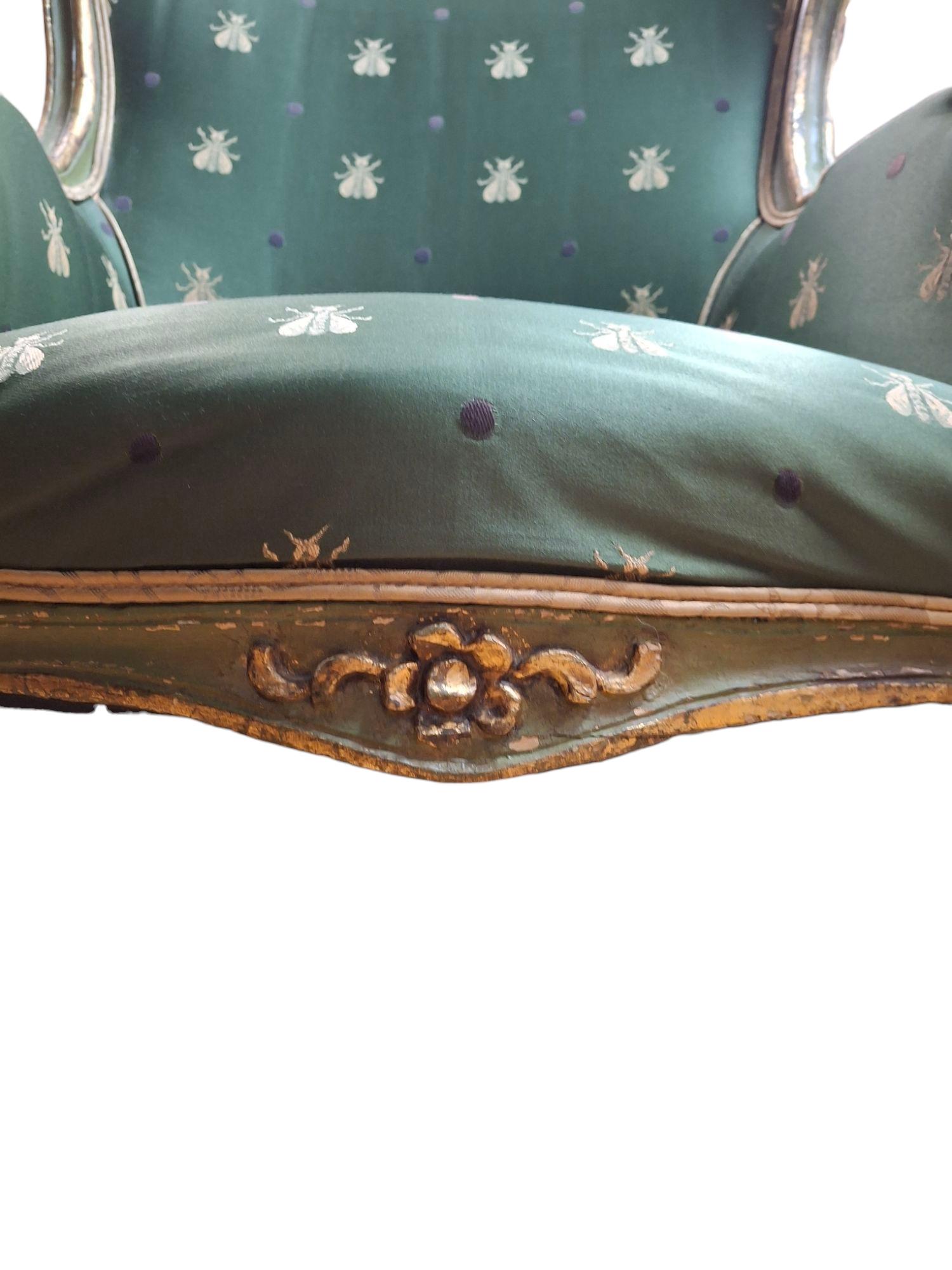 Pair of 19th C. Louis XV Style Wingback Armchairs For Sale 2